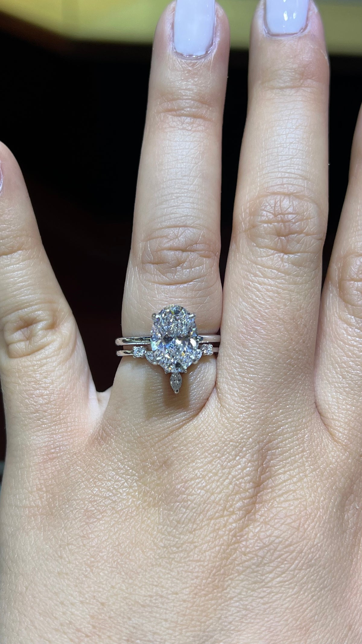 0.20ct Marquise and Round Chevron Diamond Wedding Band 14K Gold BAN095