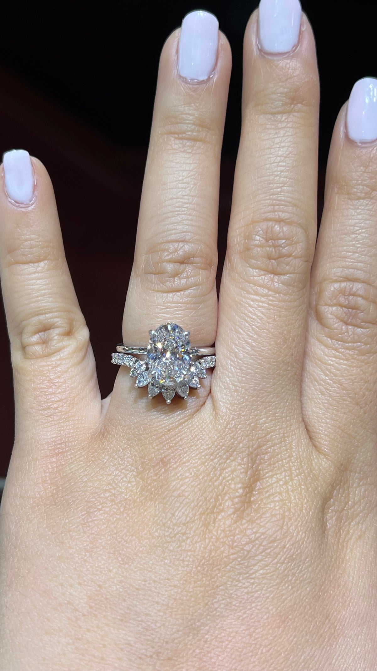 0.82ct Marquise Contour Chevron Diamond Wedding Band 14K Gold BAN100