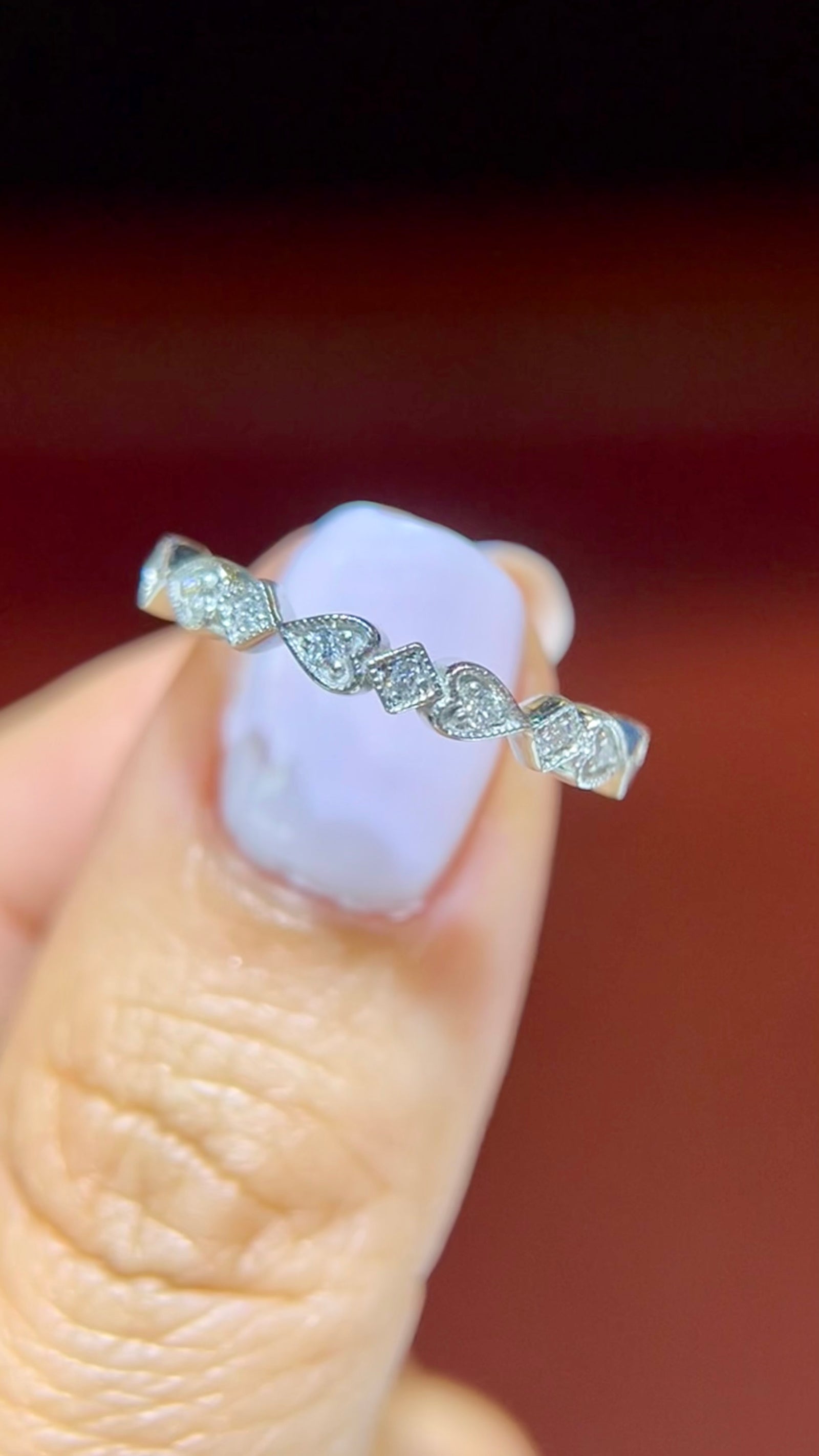 0.14ct Milgrain Beaded Diamond Wedding Band 14K Gold BAN103