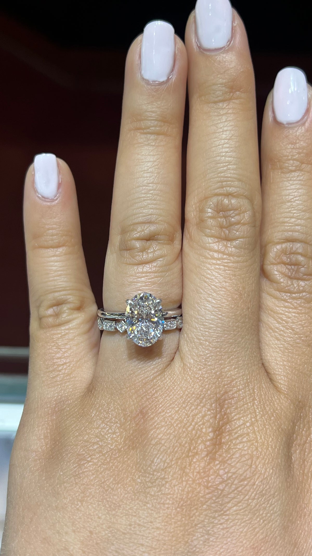 0.15ct Milgrain Beaded Rectangle and Square Diamond Wedding Band 14K Gold BAN110