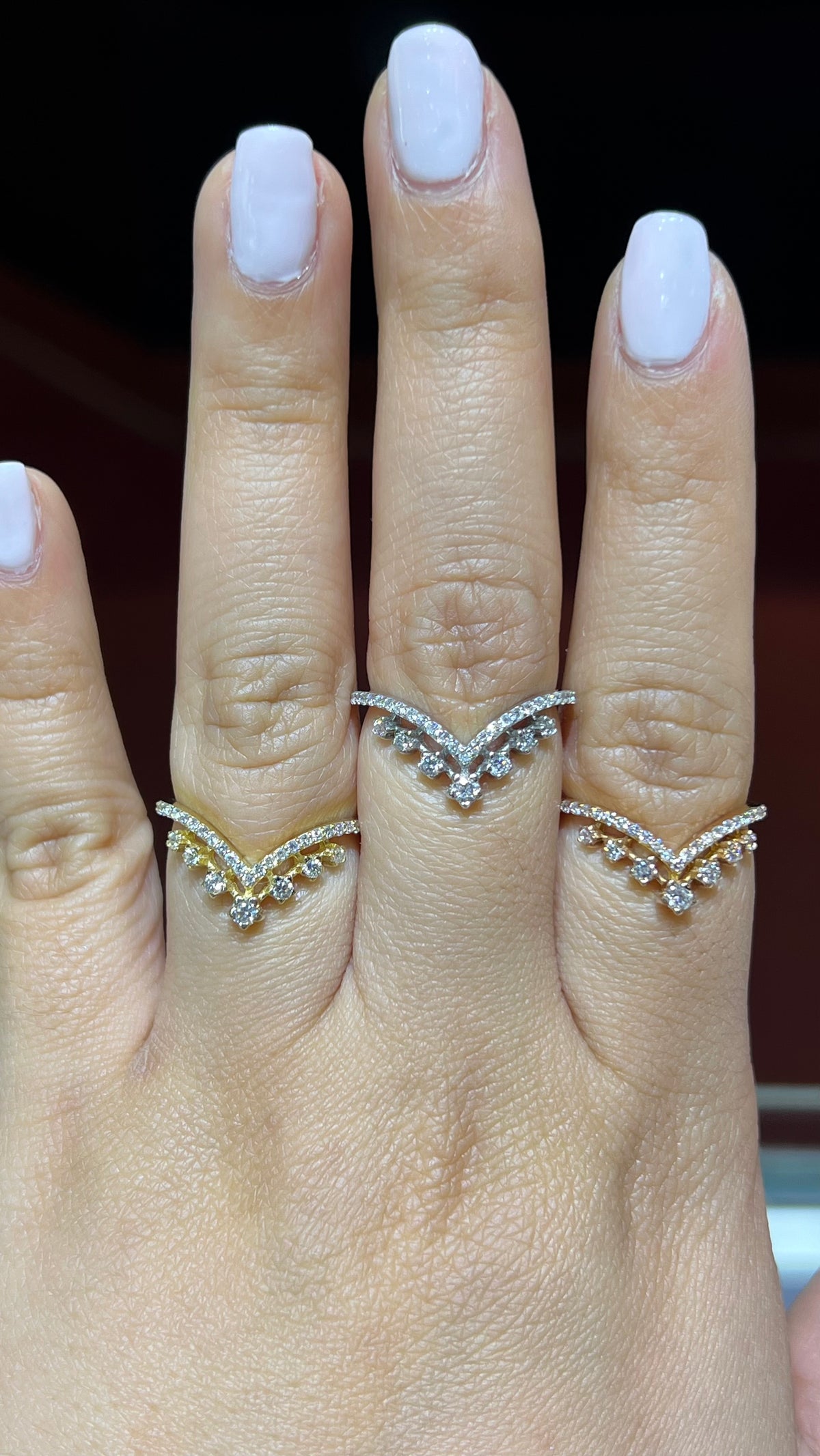 0.40ct Stars Chevron Diamond Wedding Band 14K Gold BAN121