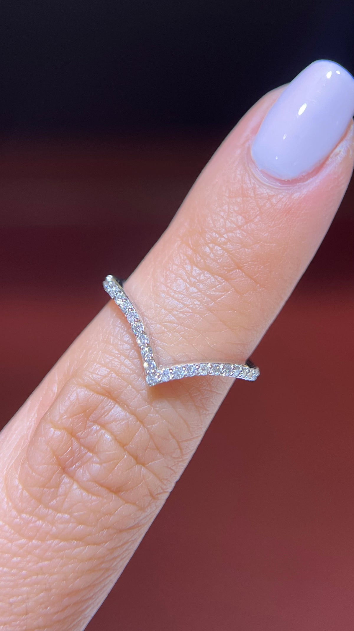 0.25ct Chevron Diamond Wedding Band 14K Gold BAN124