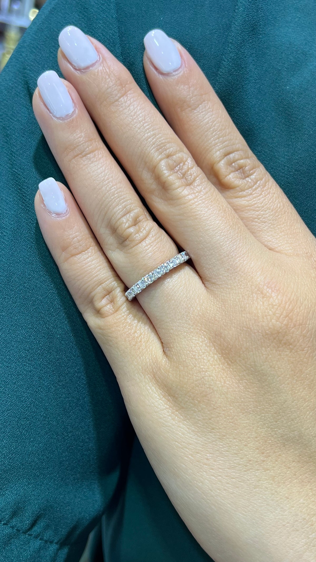 0.90ct Crown Prong Diamond Wedding Band 14K Gold BAN132