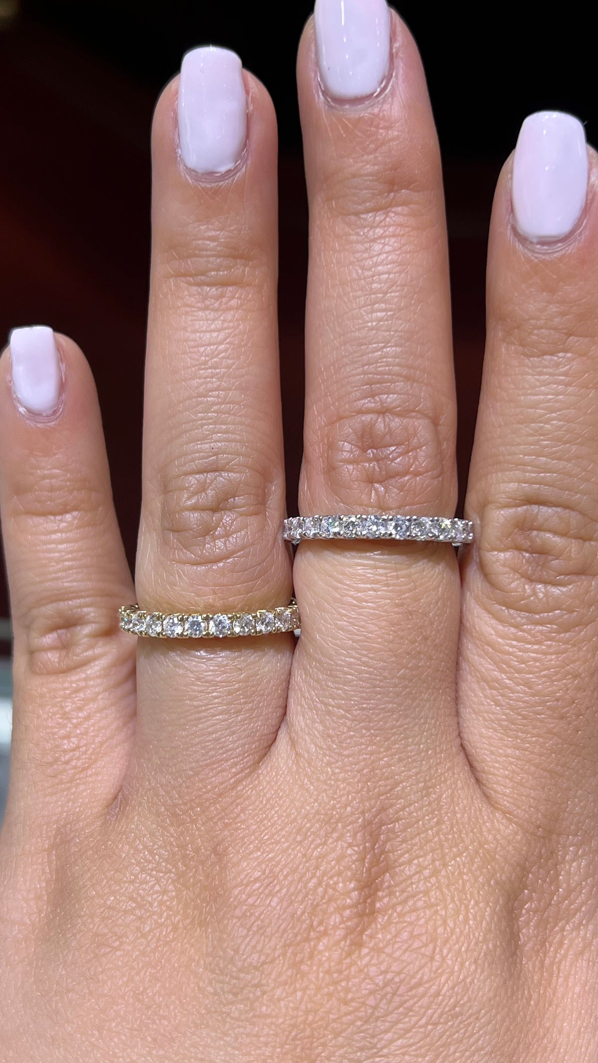 0.90ct Crown Prong Diamond Wedding Band 14K Gold BAN132