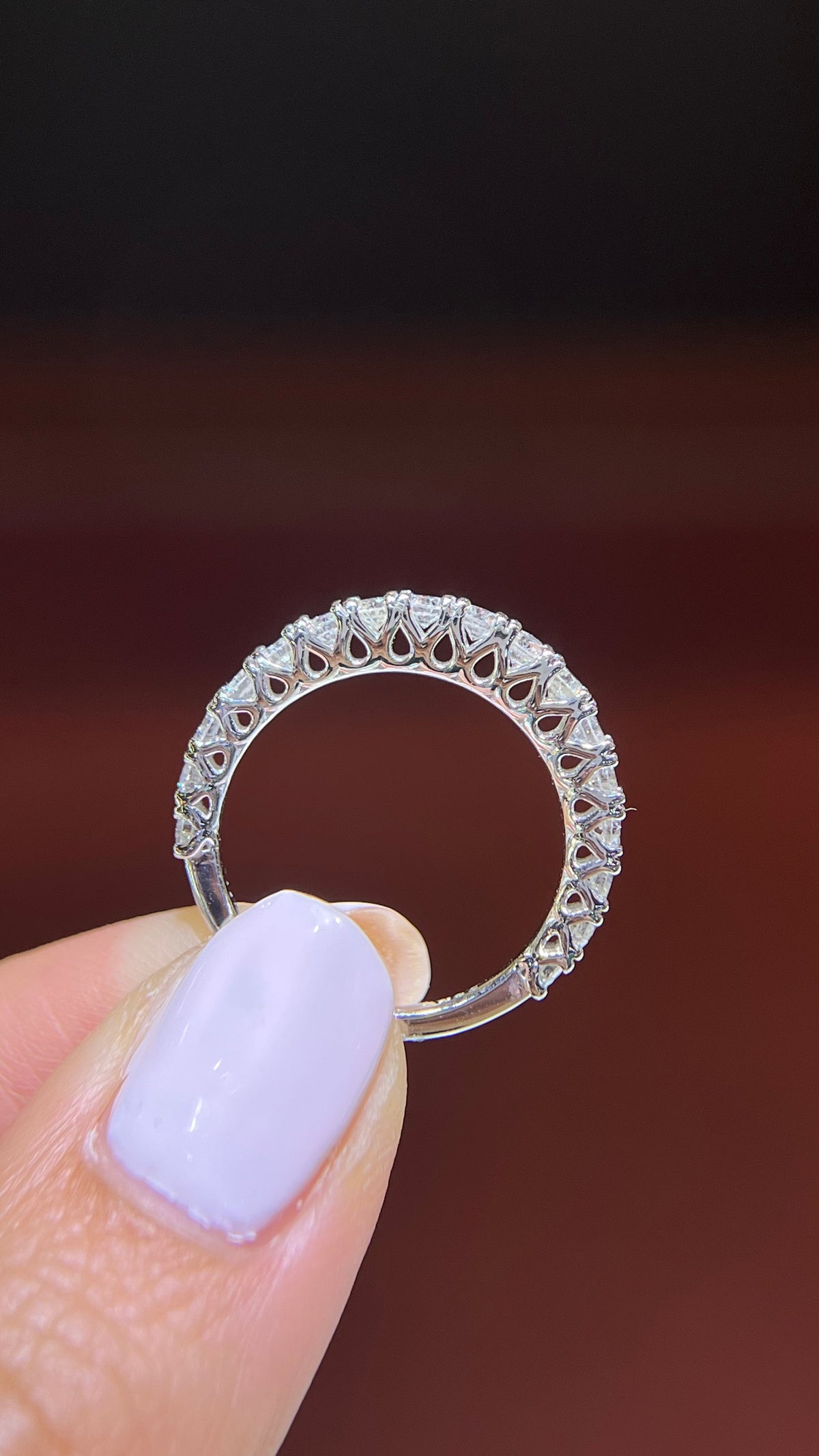 0.90ct Crown Prong Diamond Wedding Band 14K Gold BAN132