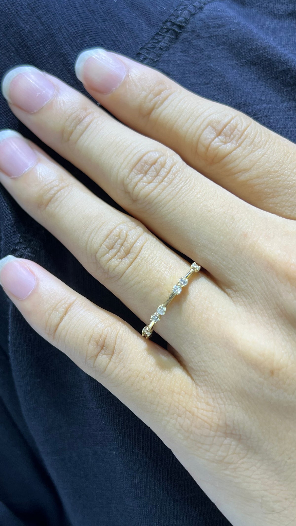 Spaced Diamond Wedding Band 14K Gold BAN140