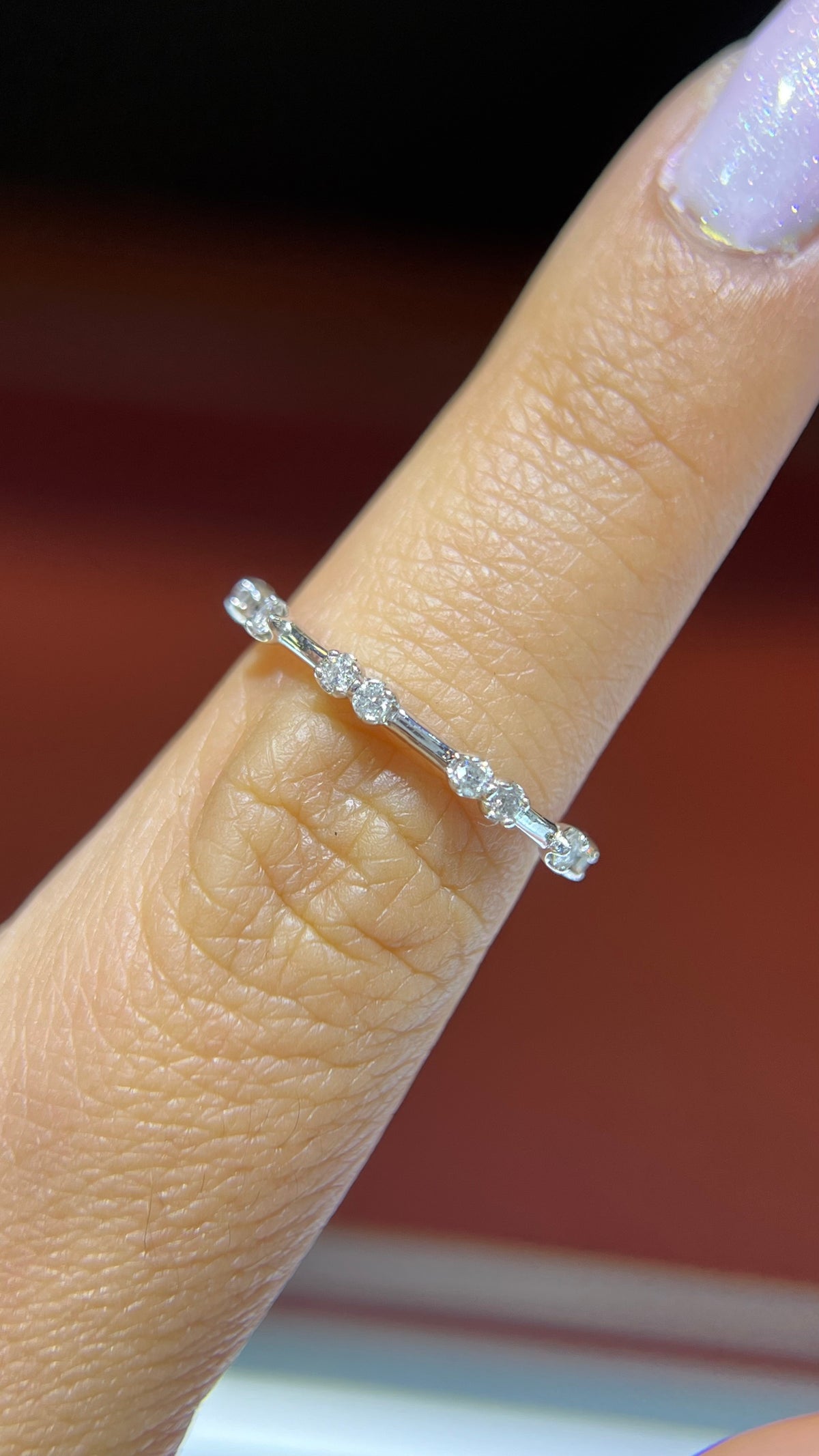 Spaced Diamond Wedding Band 14K Gold BAN140