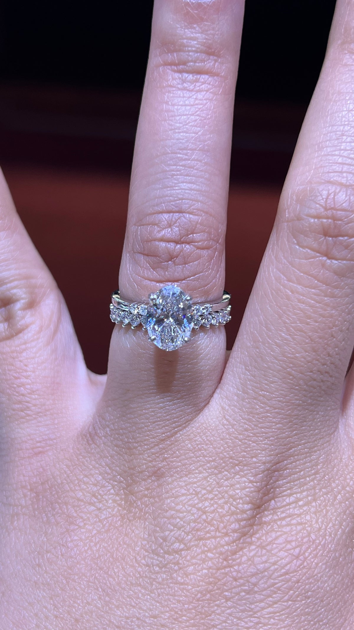 Shared 3-Prong Diamond Wedding Band 14K Gold BAN142