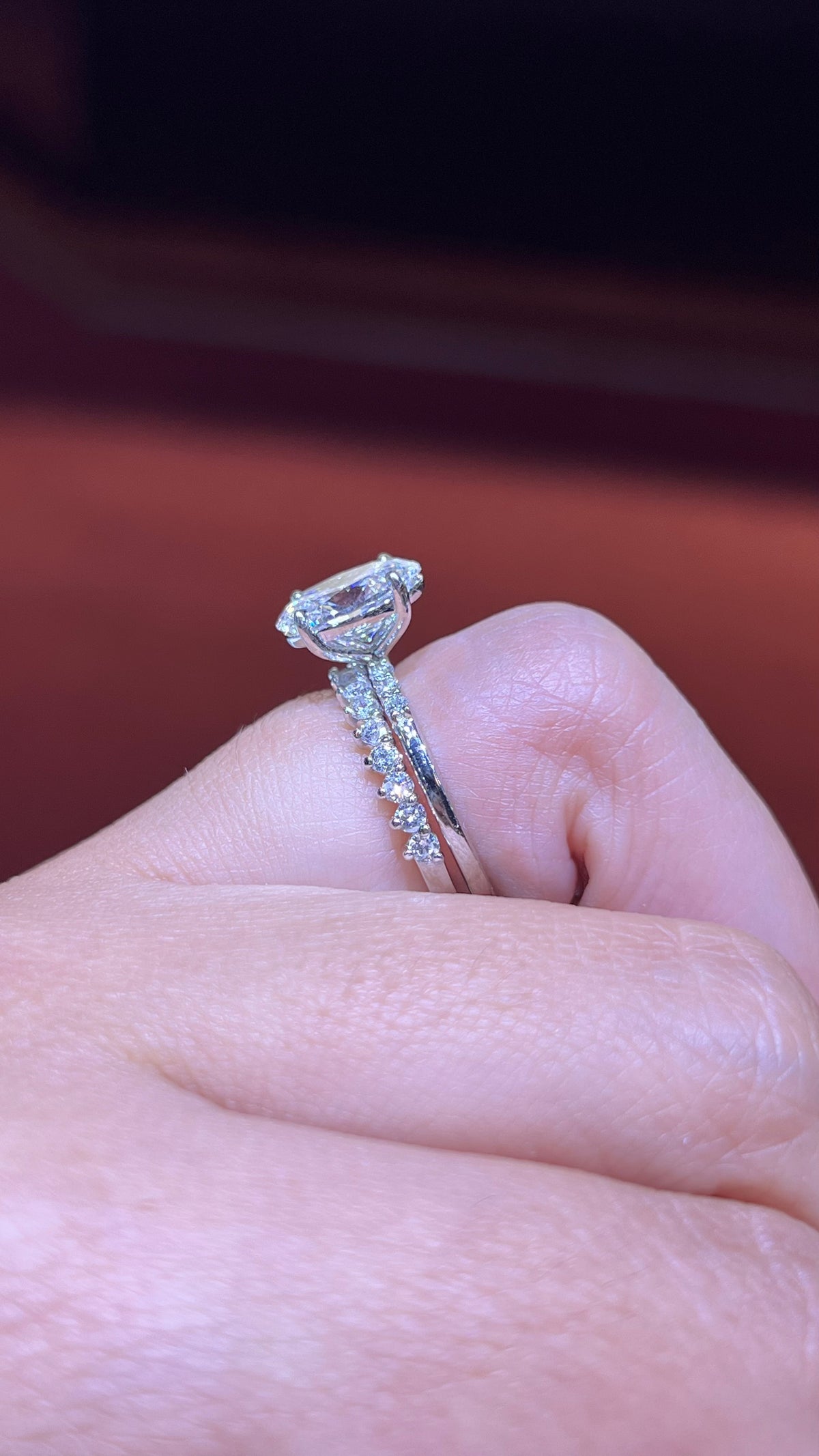 Shared 3-Prong Diamond Wedding Band 14K Gold BAN142