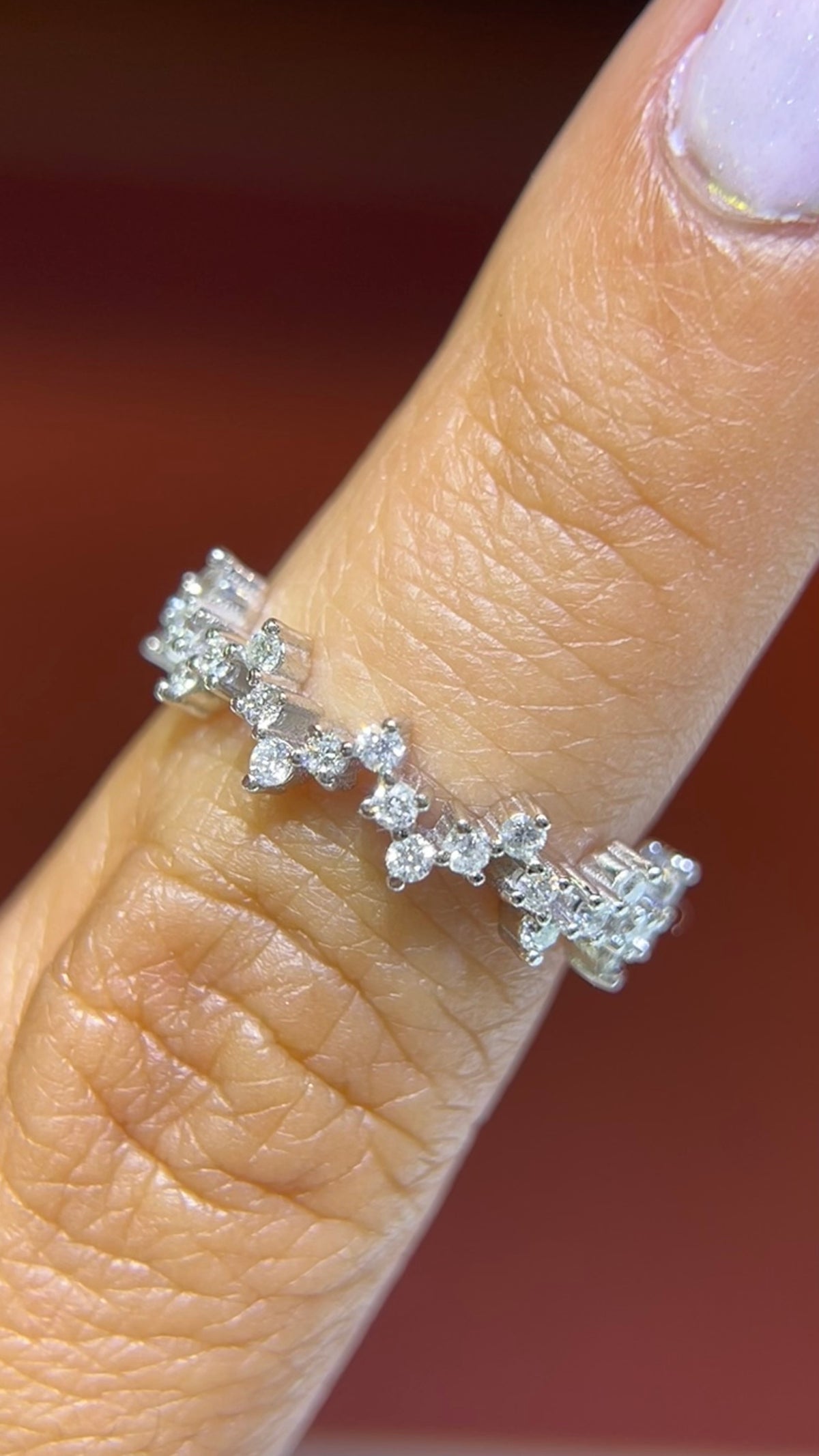 Shared Prong Zigzag Diamond Wedding Band 14K Gold BAN146