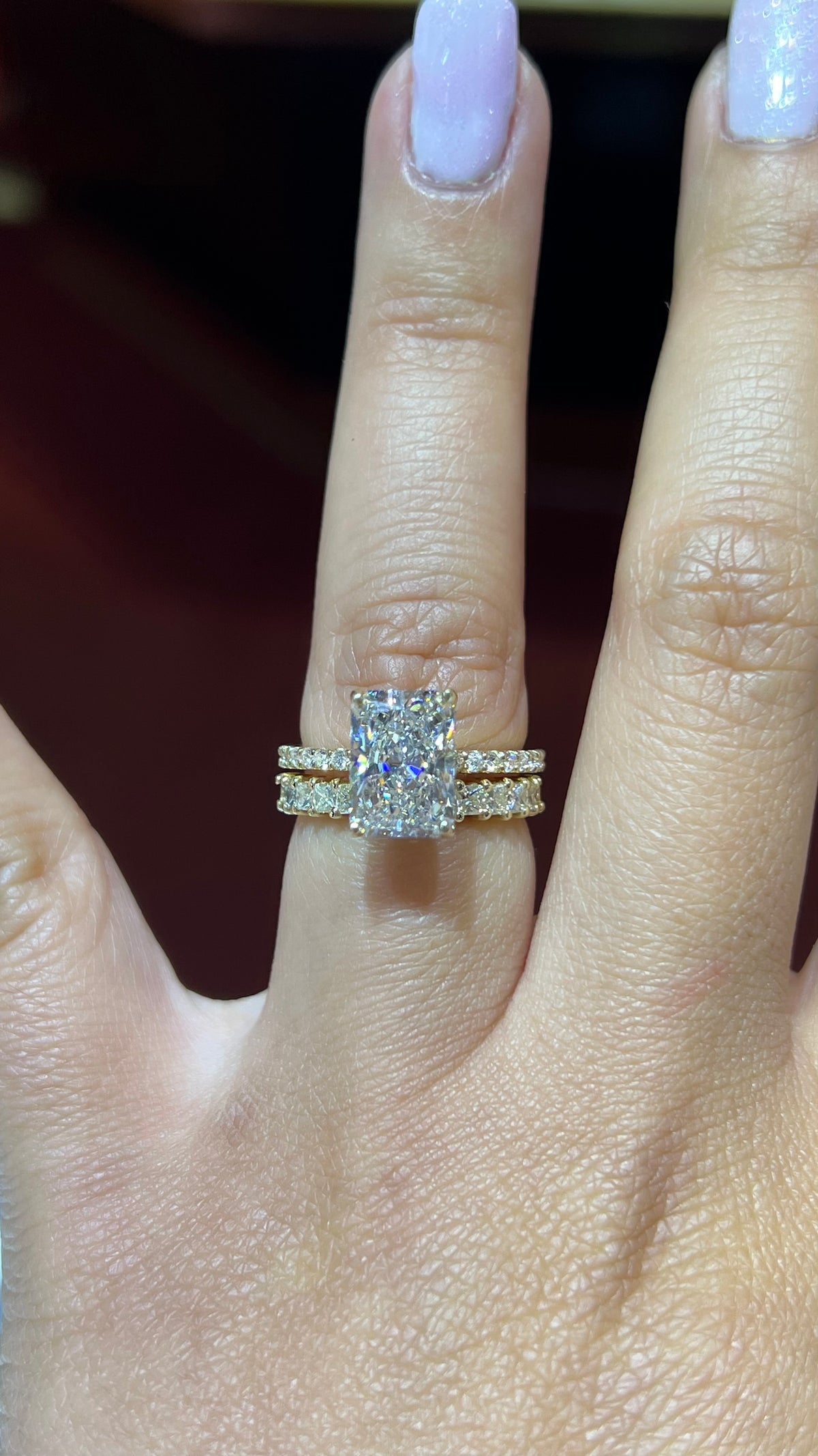 Princess Cut Diamond Wedding Band 14K Gold BAN149