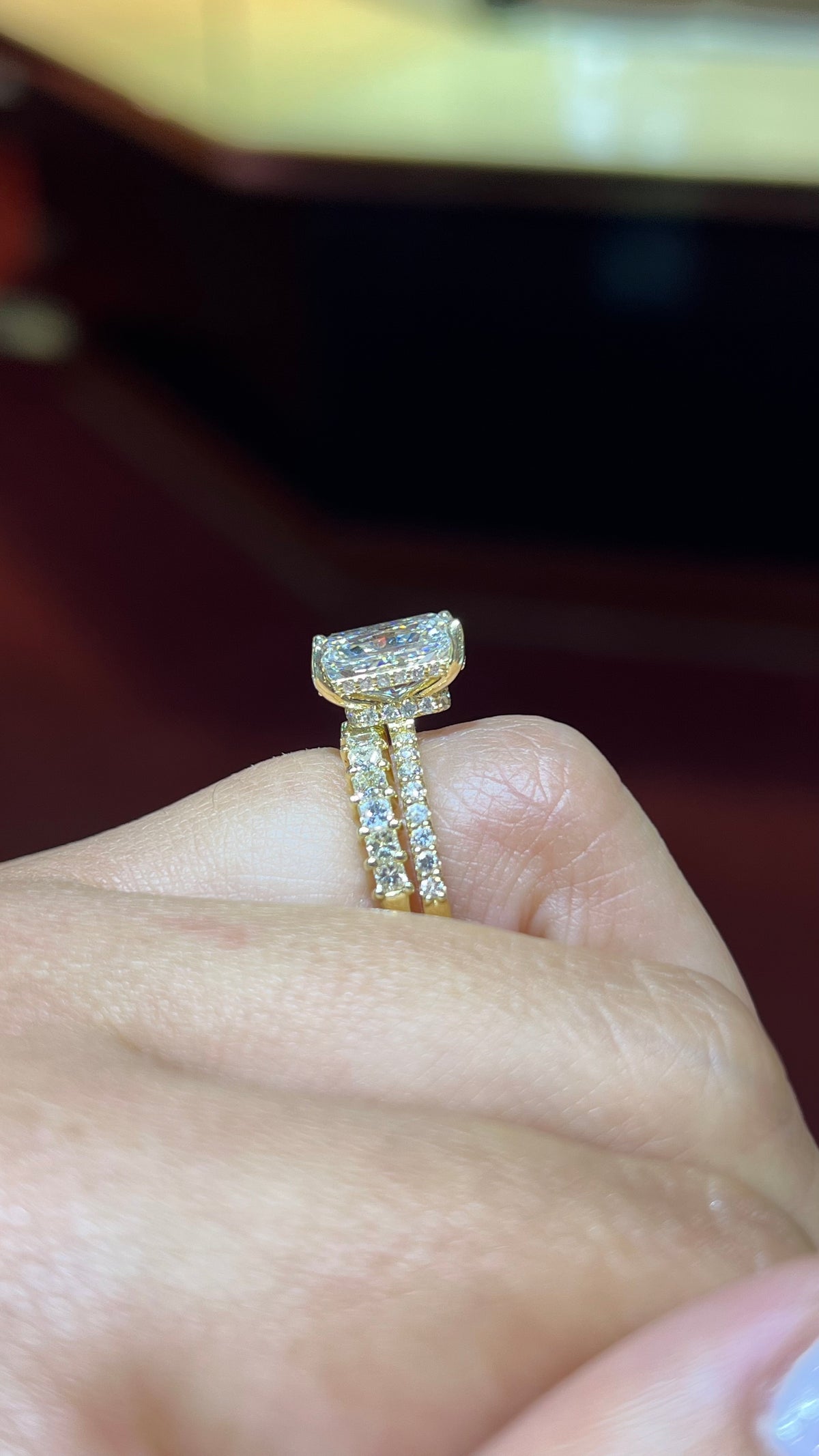 Princess Cut Diamond Wedding Band 14K Gold BAN149