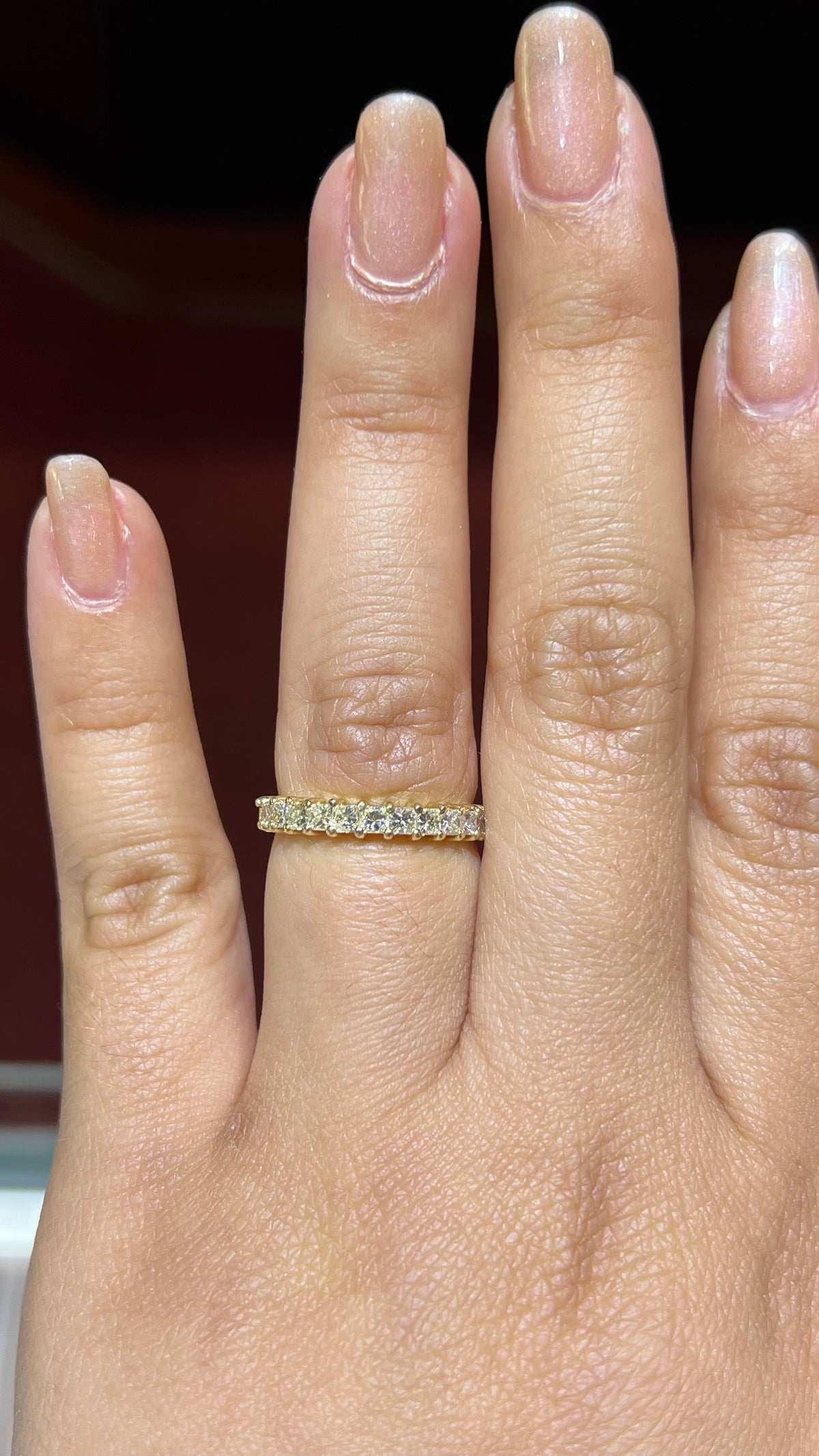 Princess Cut Diamond Wedding Band 14K Gold BAN149