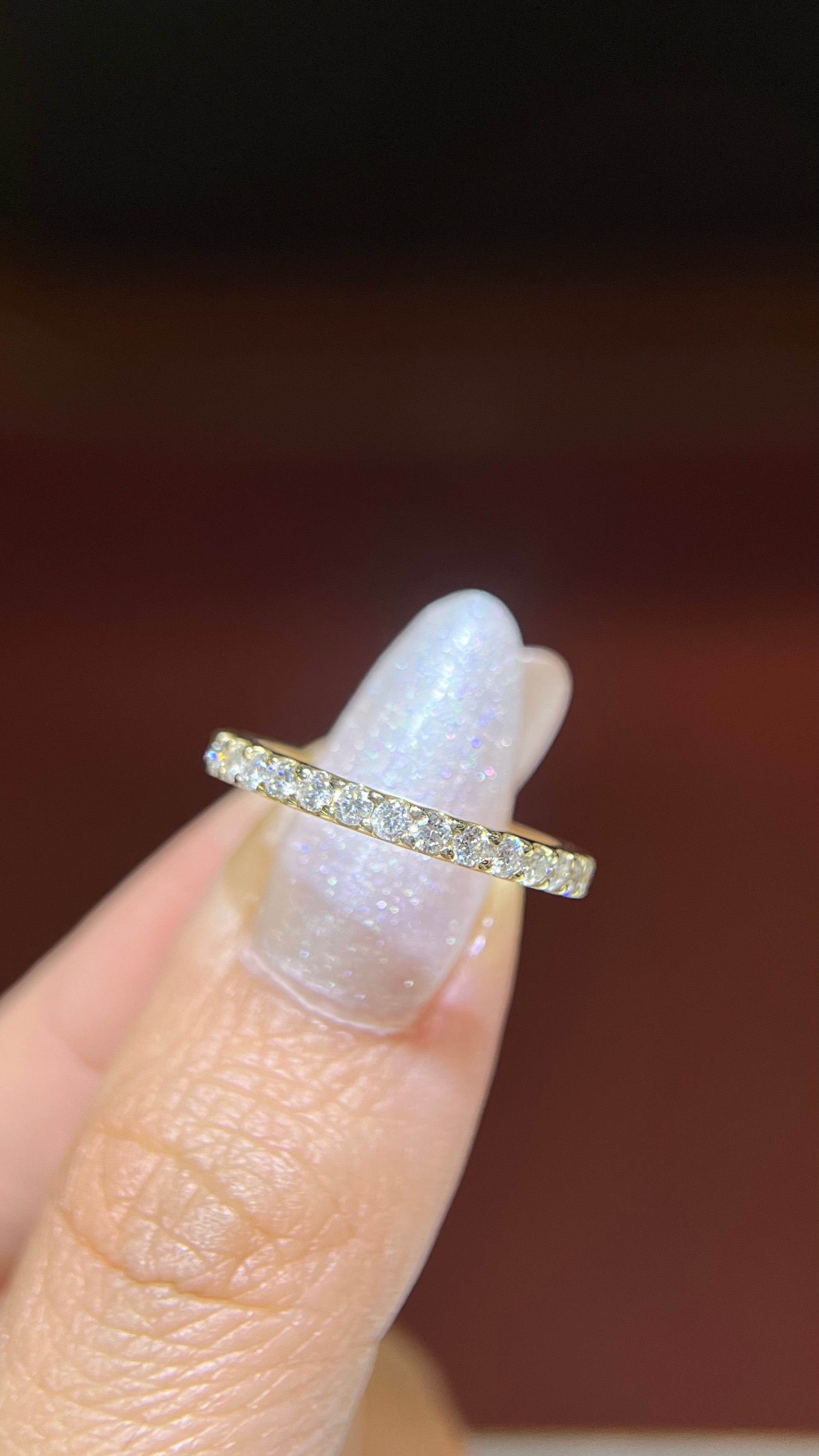 Larger Diamond Pave Wedding Band 14K Gold BAN152