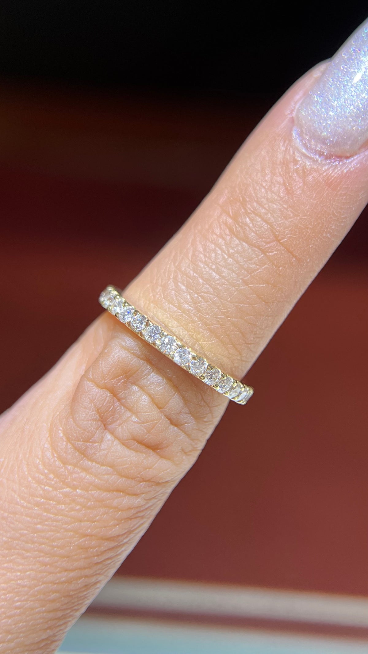 Larger Diamond Pave Wedding Band 14K Gold BAN152