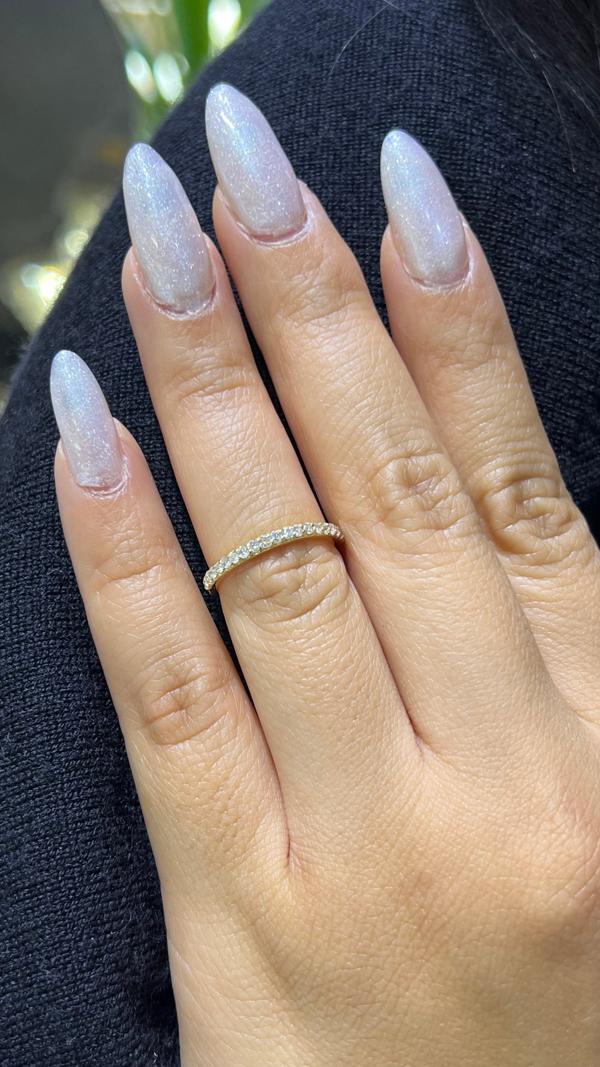 Diamond Pave Wedding Band 14K Gold BAN153