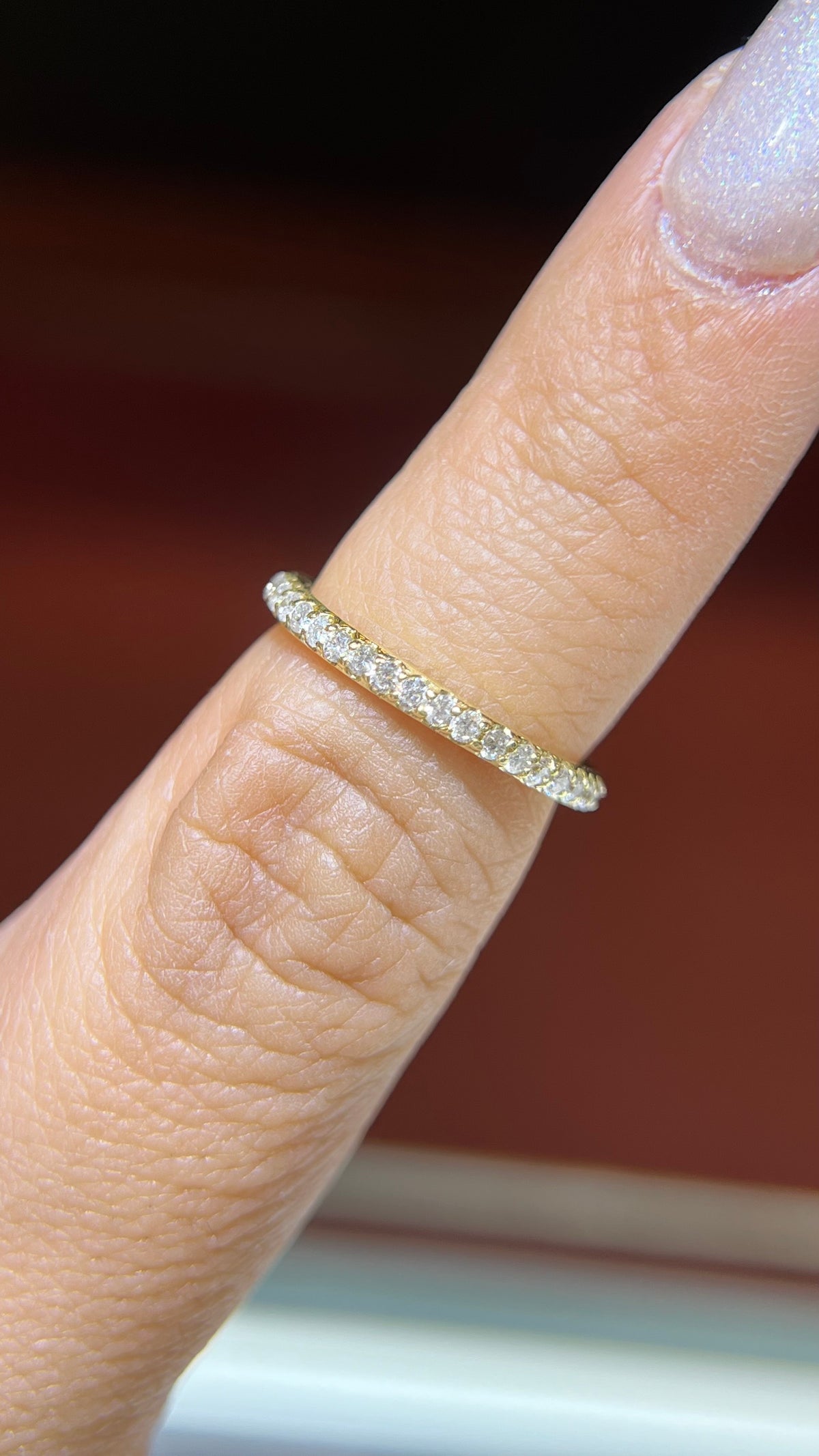 Diamond Pave Wedding Band 14K Gold BAN153