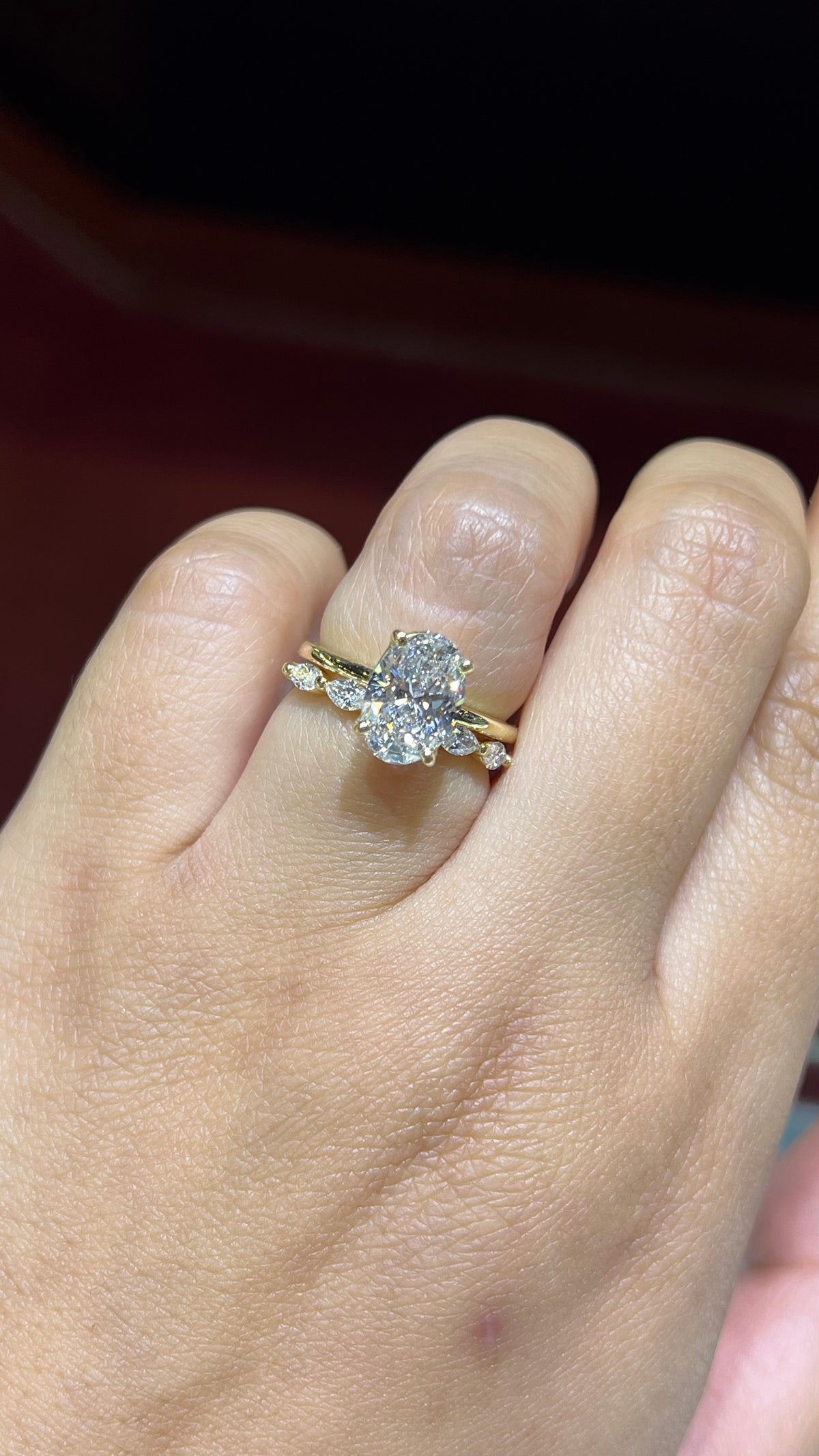 Marquise Shared Prong Diamond Wedding Band 14K Gold BAN154