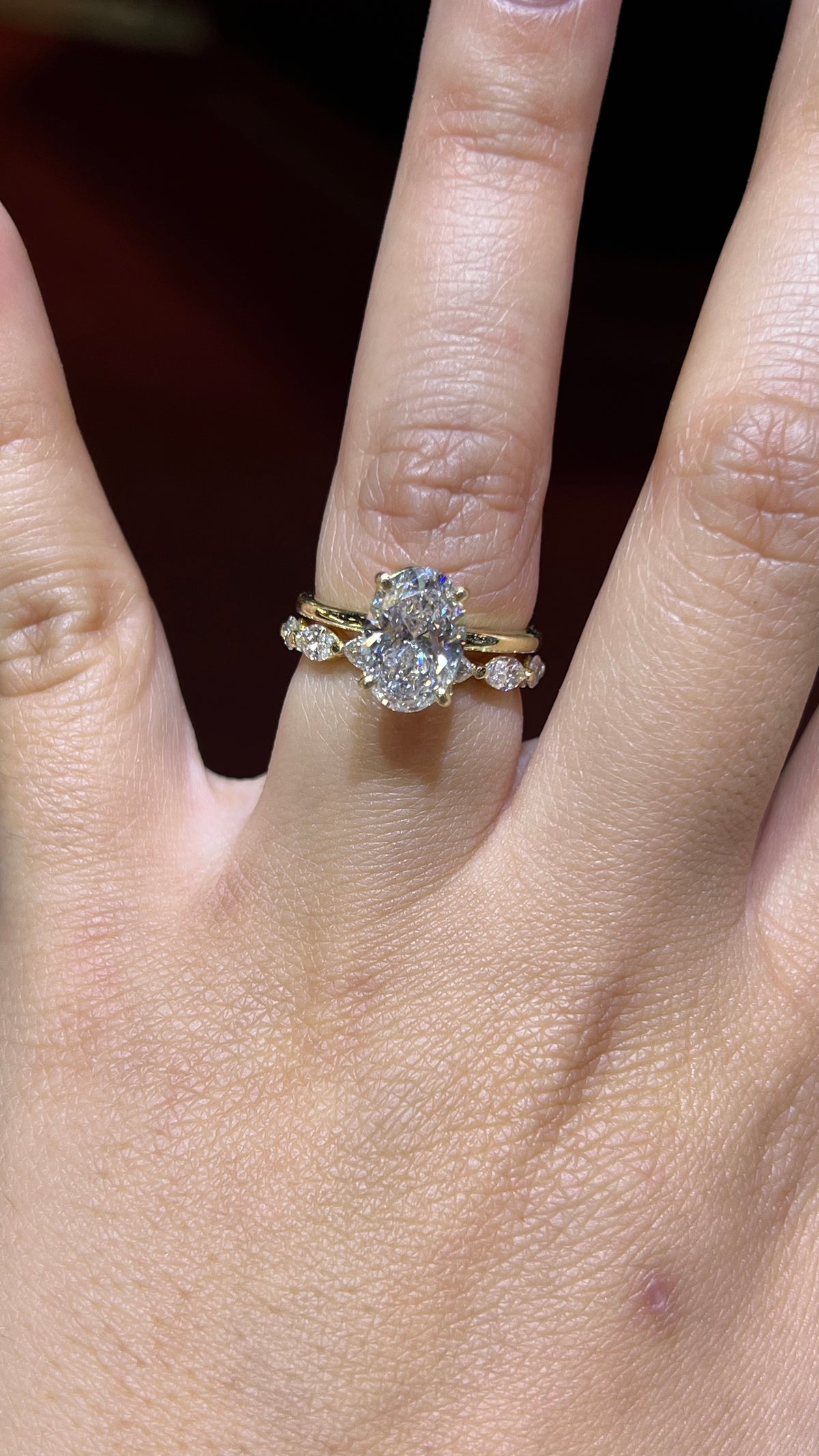 Larger Marquise Shared Prong Diamond Wedding Band 14K Gold BAN155