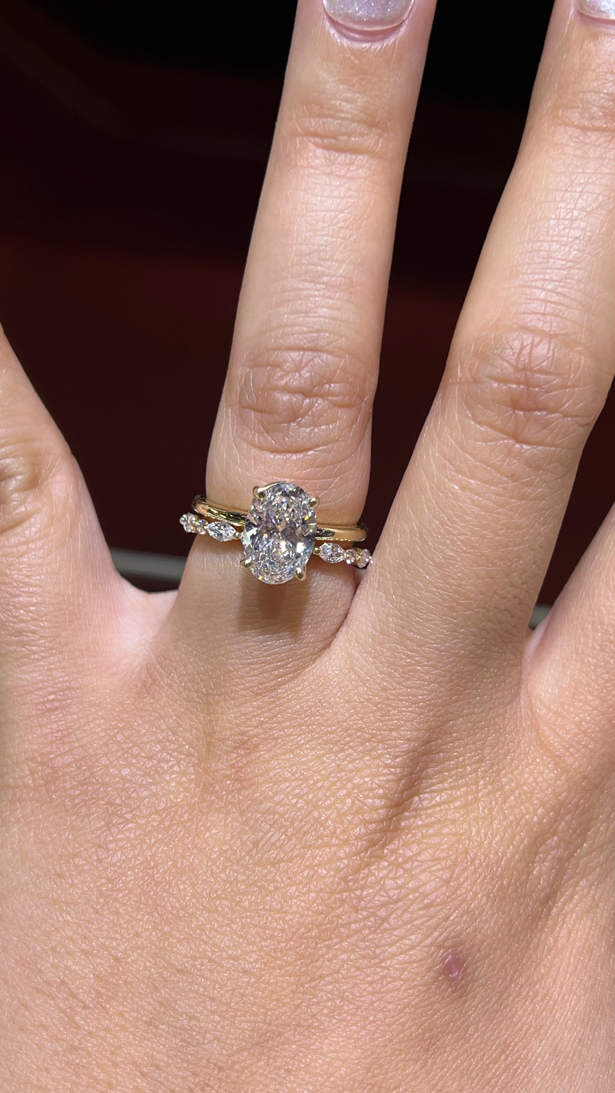 Marquise and Round Shared Prong Diamond Wedding Band 14K Gold BAN156