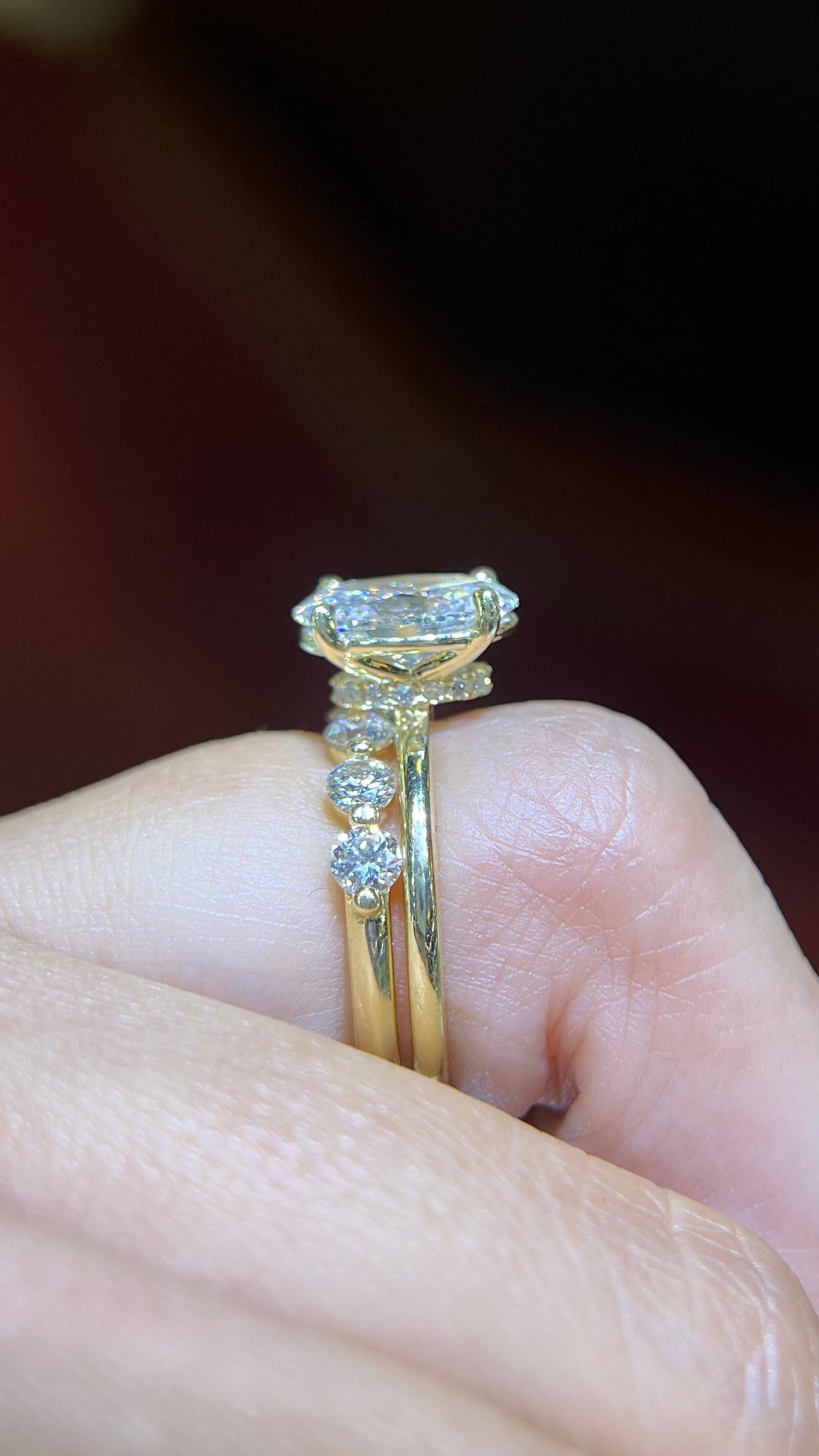 0.80ct Single Shared Prong Bubble Diamond Wedding Band 14K Gold BAN157