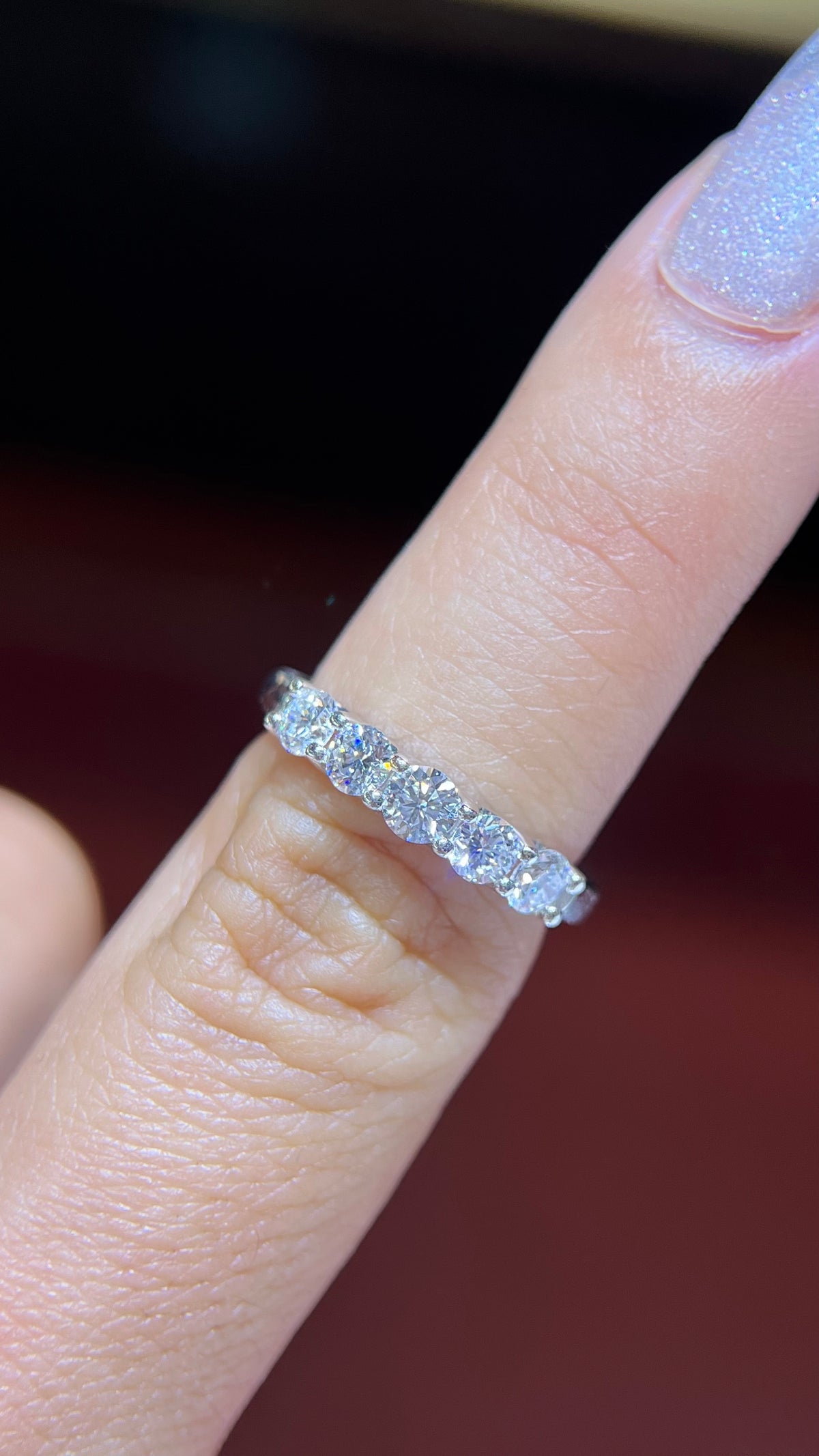 Round Brilliant U-Prong Diamond Wedding Band 14K Gold BAN158