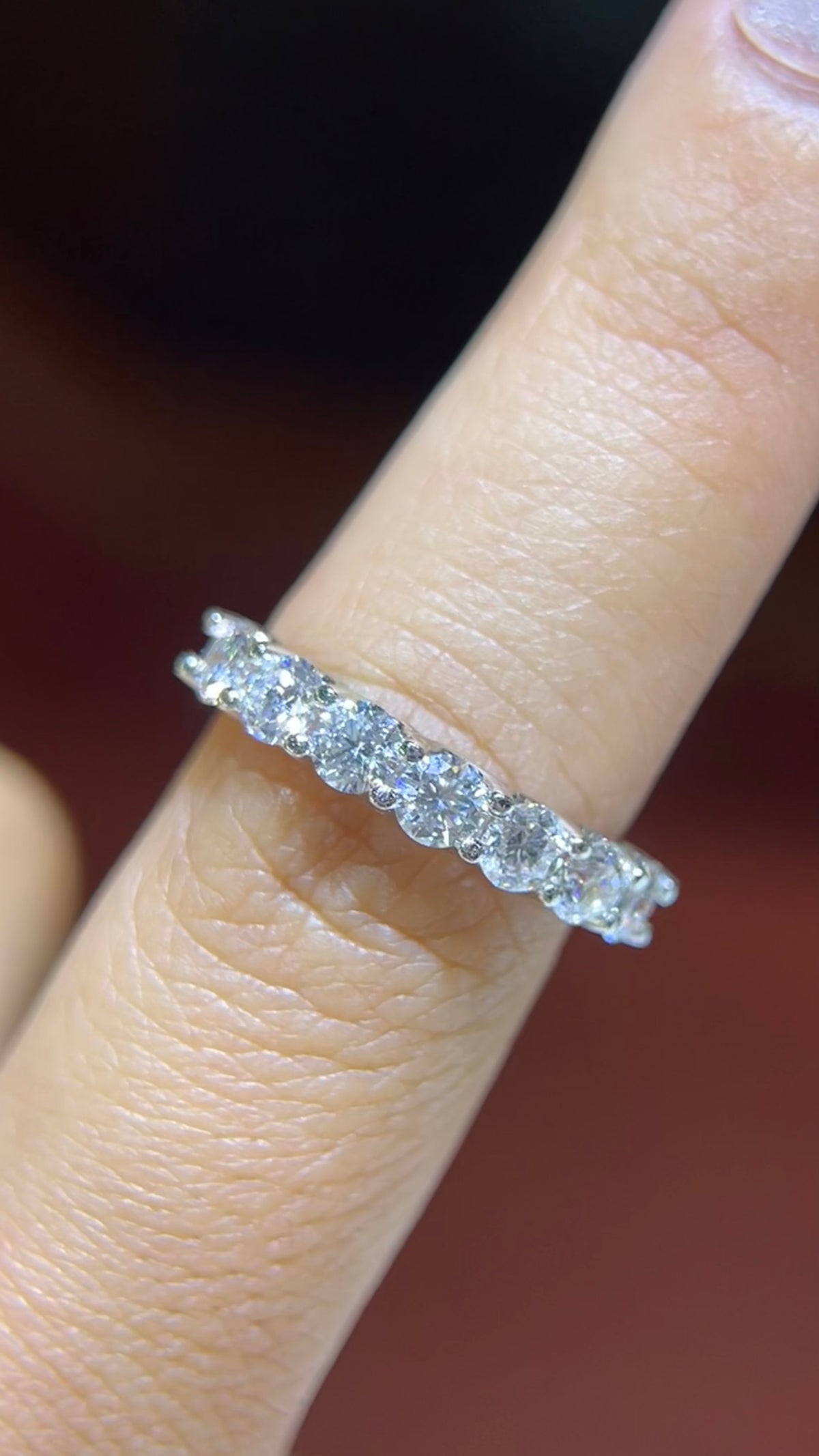 Larger Round Brilliant U-Prong Diamond Wedding Band 14K Gold BAN159