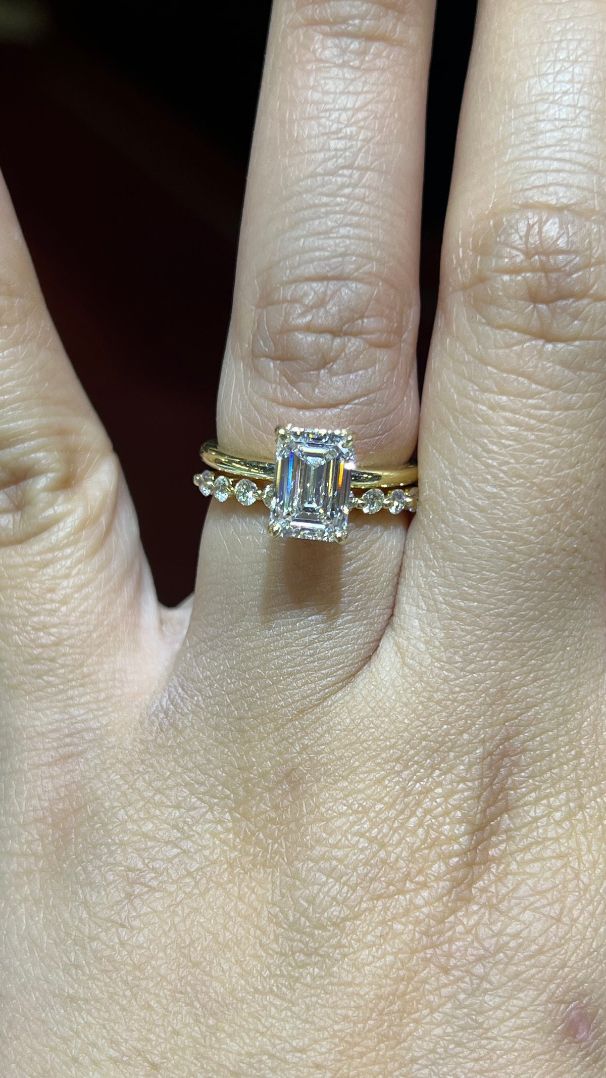 0.44ct Single Shared Prong Bubble Diamond Wedding Band 14K Gold BAN160