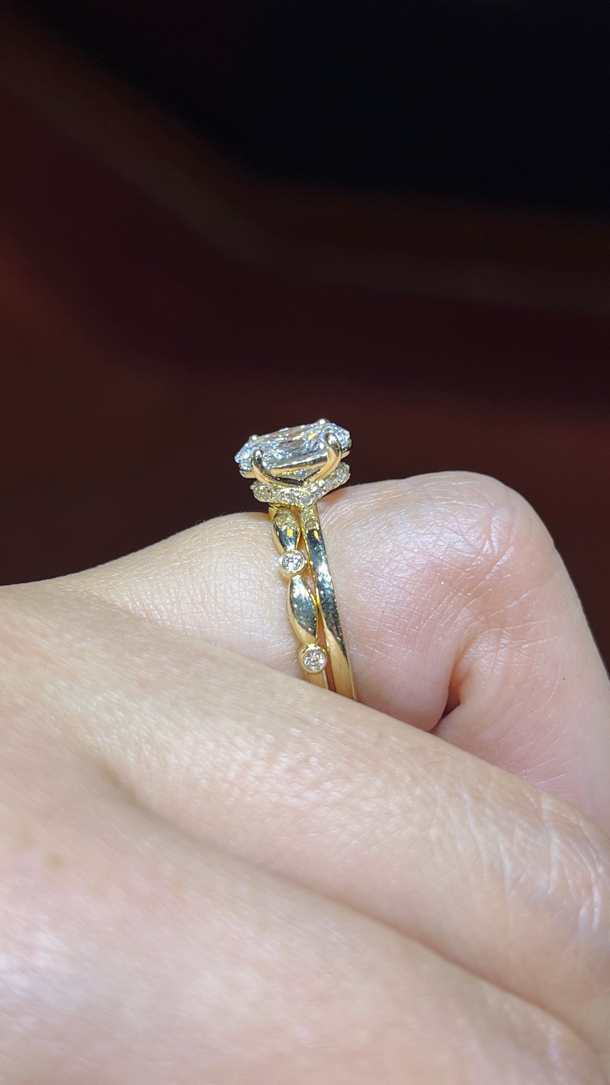 Spaced Diamond Bezel Band 14K Gold BAN171