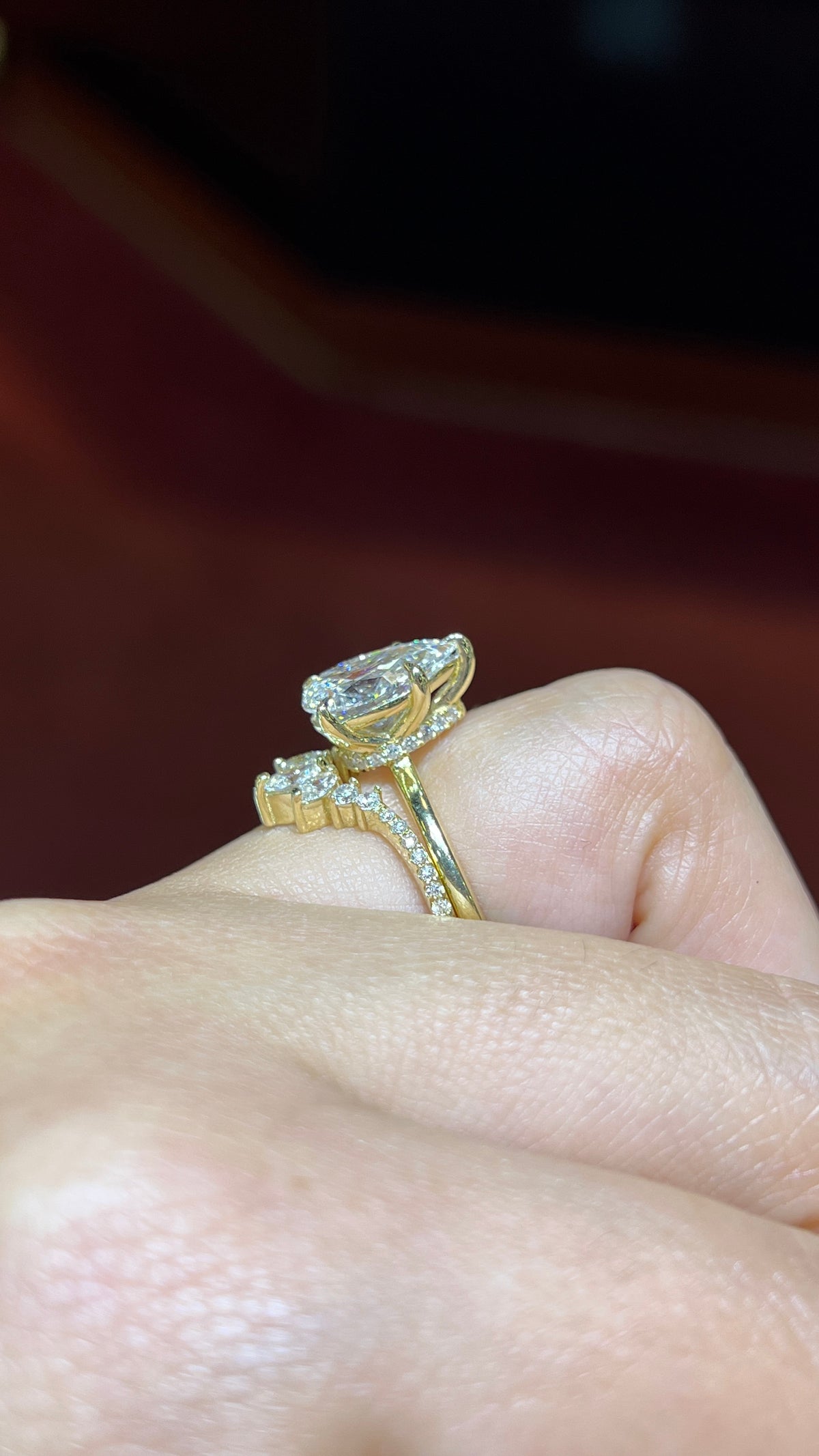 Slanted Triple Marquise Diamond Chevron Band 14K Gold BAN173