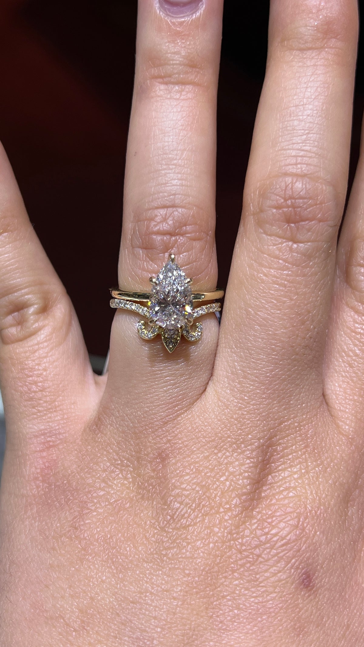 Art Nouveau Diamond Chevron Band 14K Gold BAN175