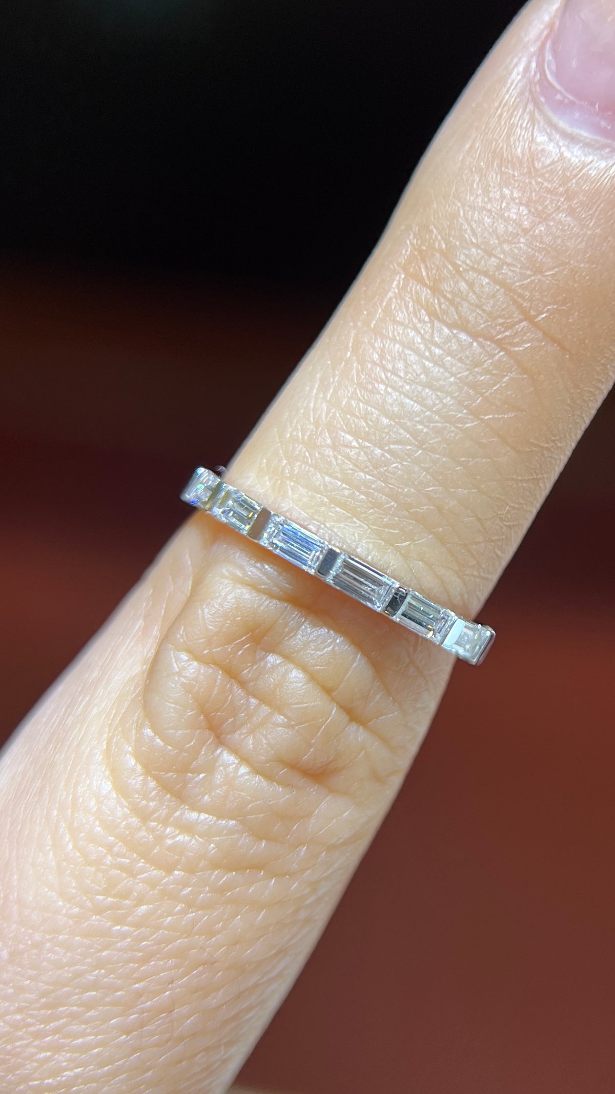 Horizontal Baguette Diamond Band 14K Gold BAN190