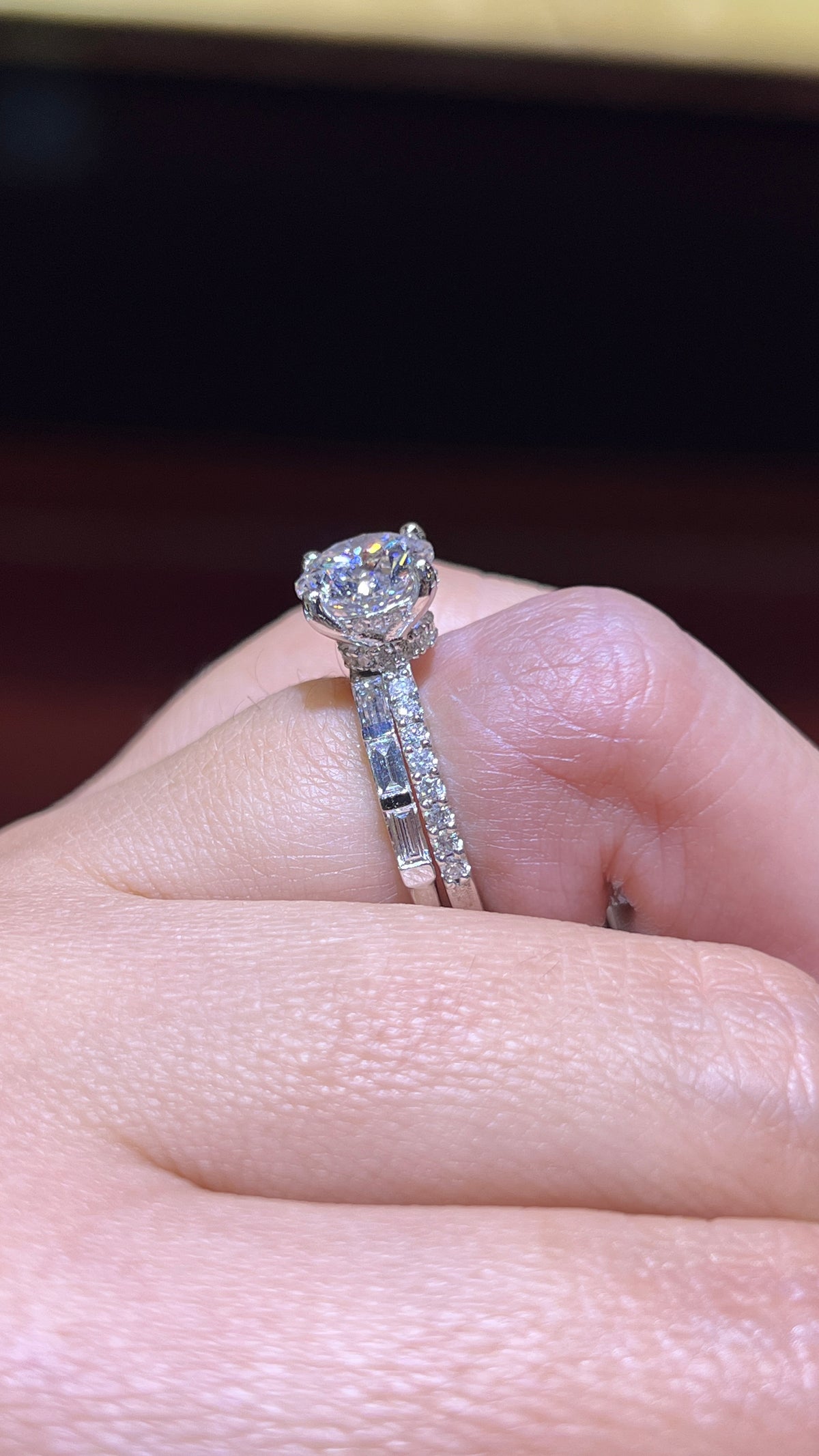 Horizontal Baguette Diamond Band 14K Gold BAN190