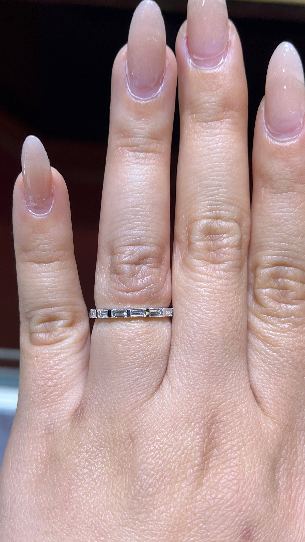 Horizontal Baguette Diamond Band 14K Gold BAN190