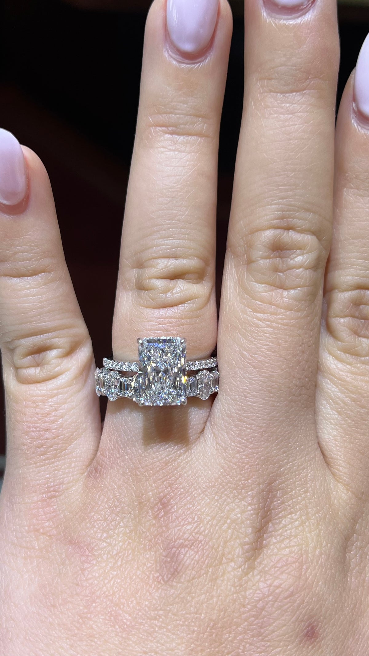 Alternating Round &amp; Baguette Diamond Eternity Band 14K Gold BAN192