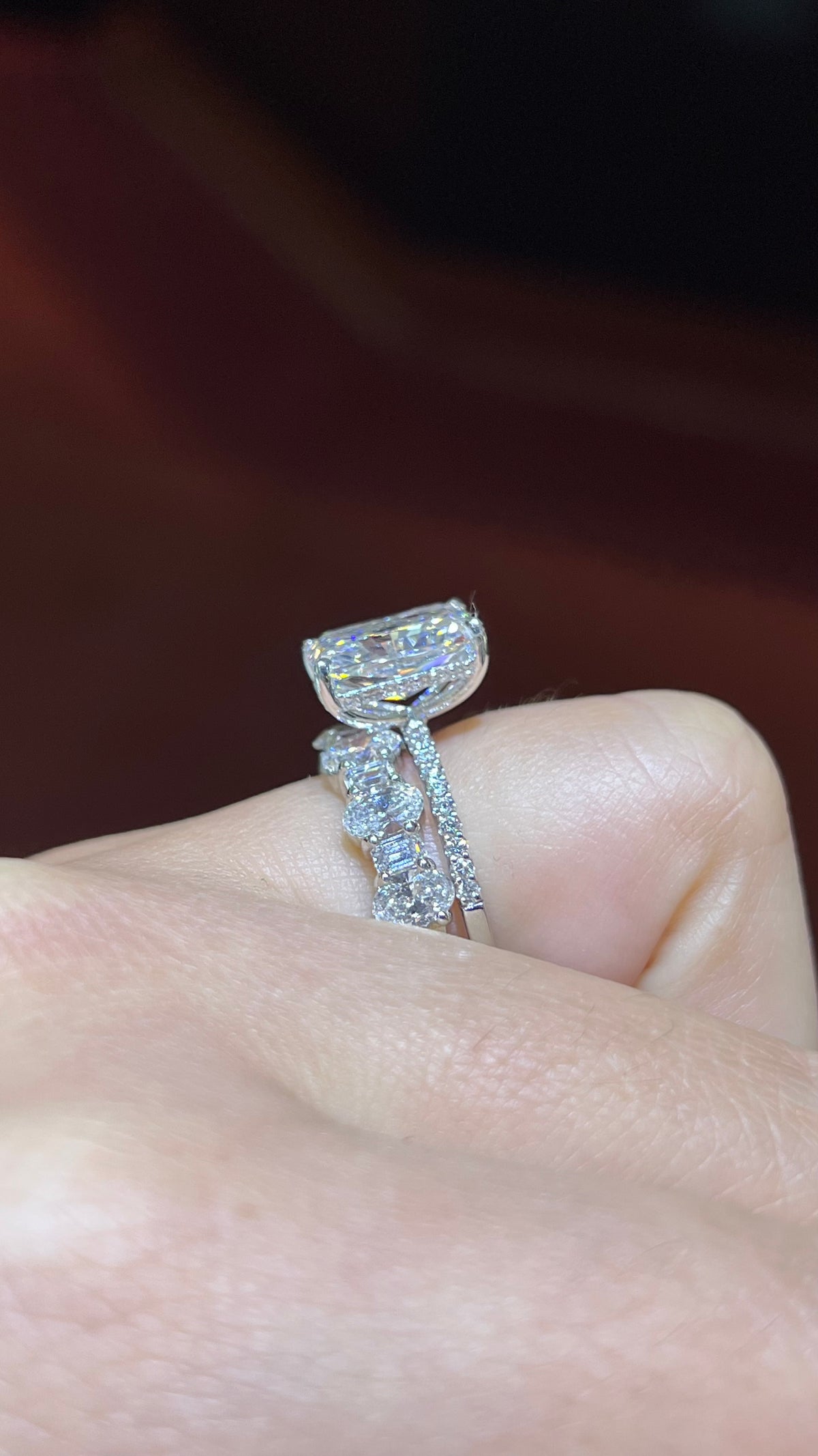 Alternating Round &amp; Baguette Diamond Eternity Band 14K Gold BAN192