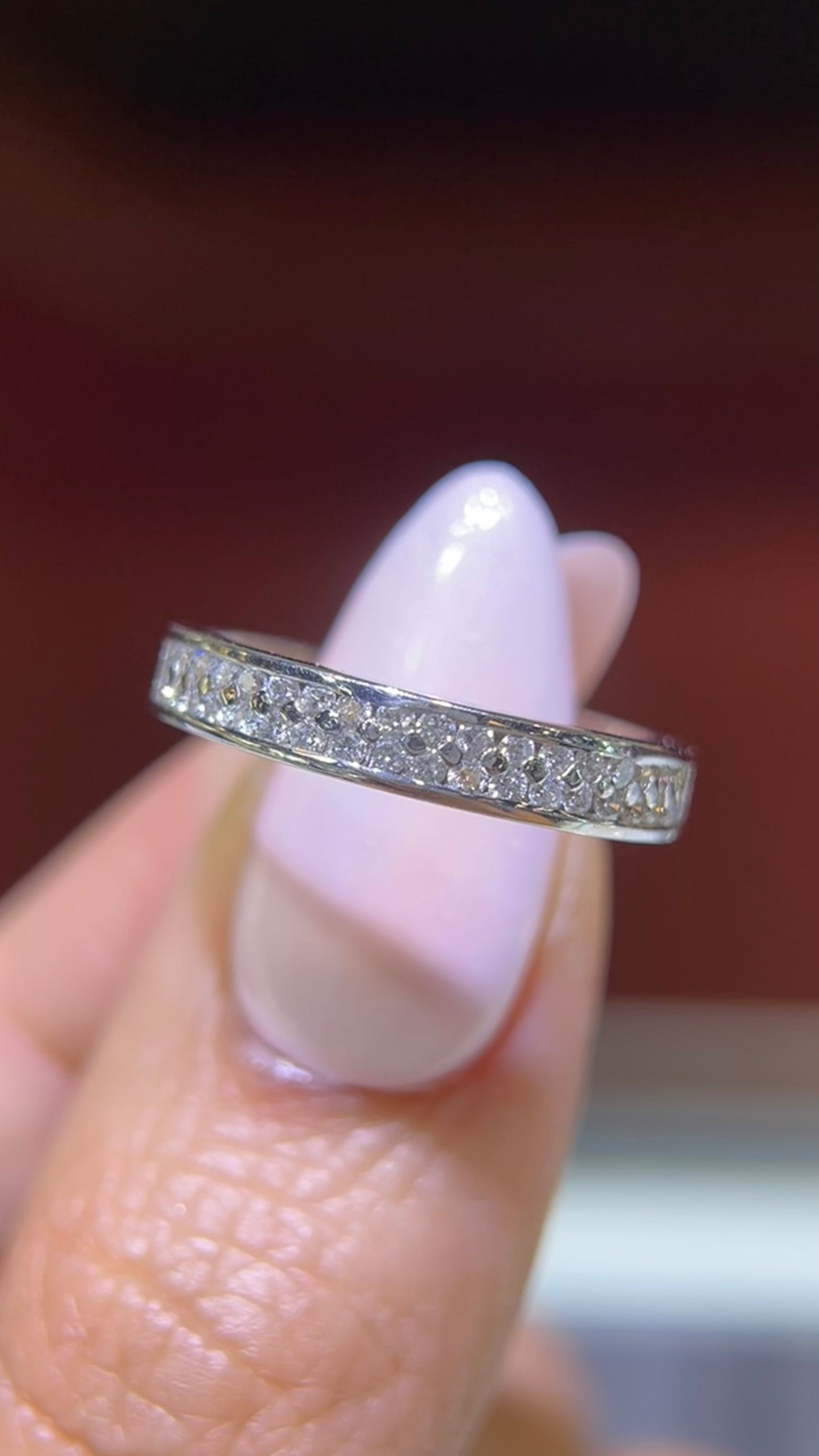 Double Row Channel Set Diamond Wedding Band 14K Gold BAN038