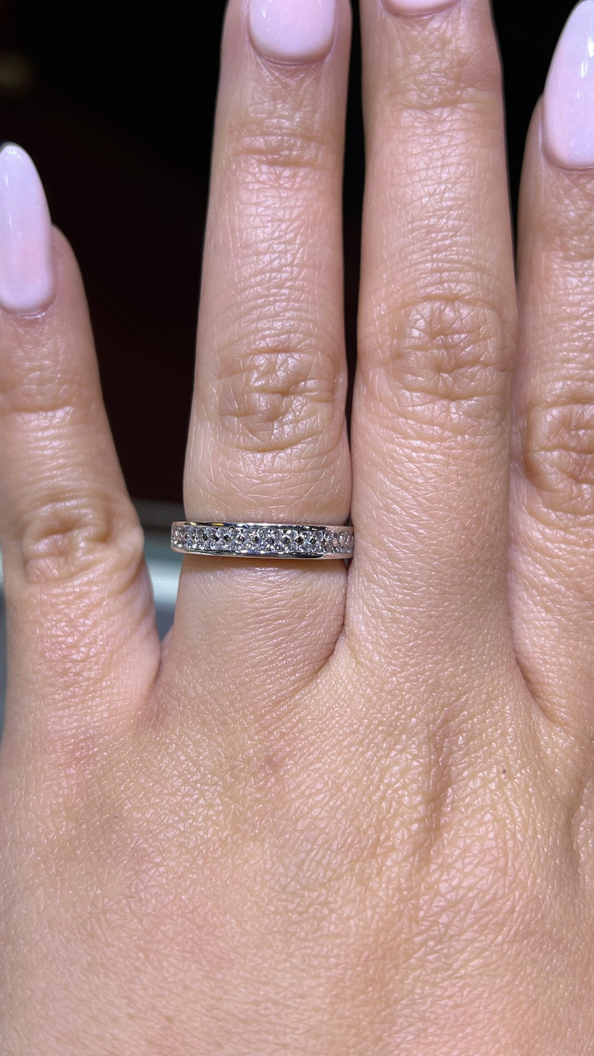 0.40ct Double Row Channel Set Diamond Wedding Band 14K Gold BAN038