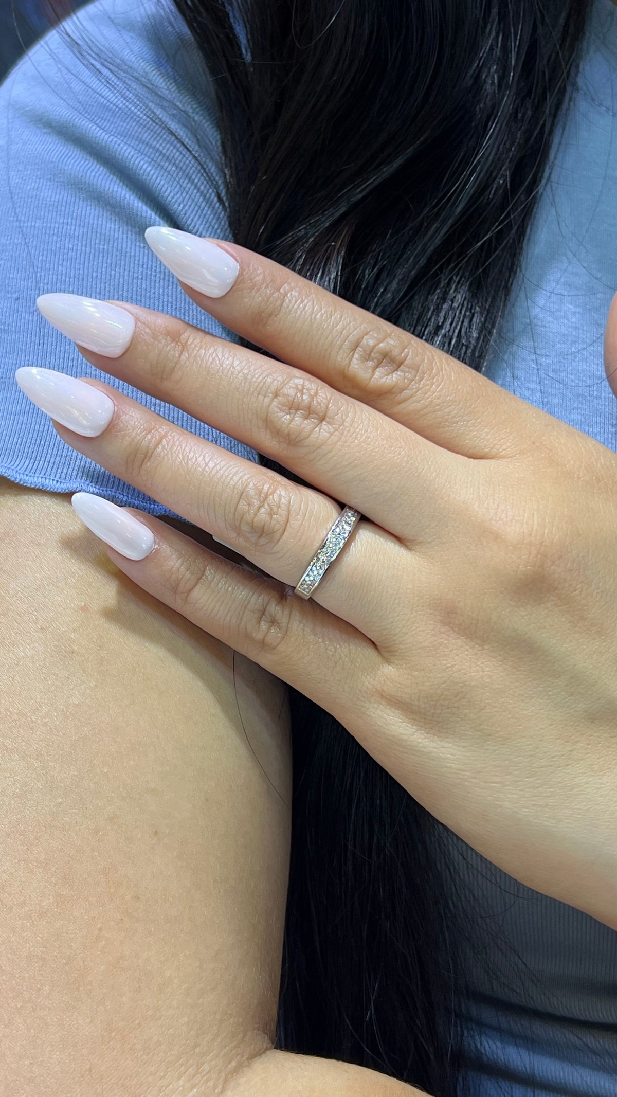 0.40ct Double Row Channel Set Diamond Wedding Band 14K Gold BAN038