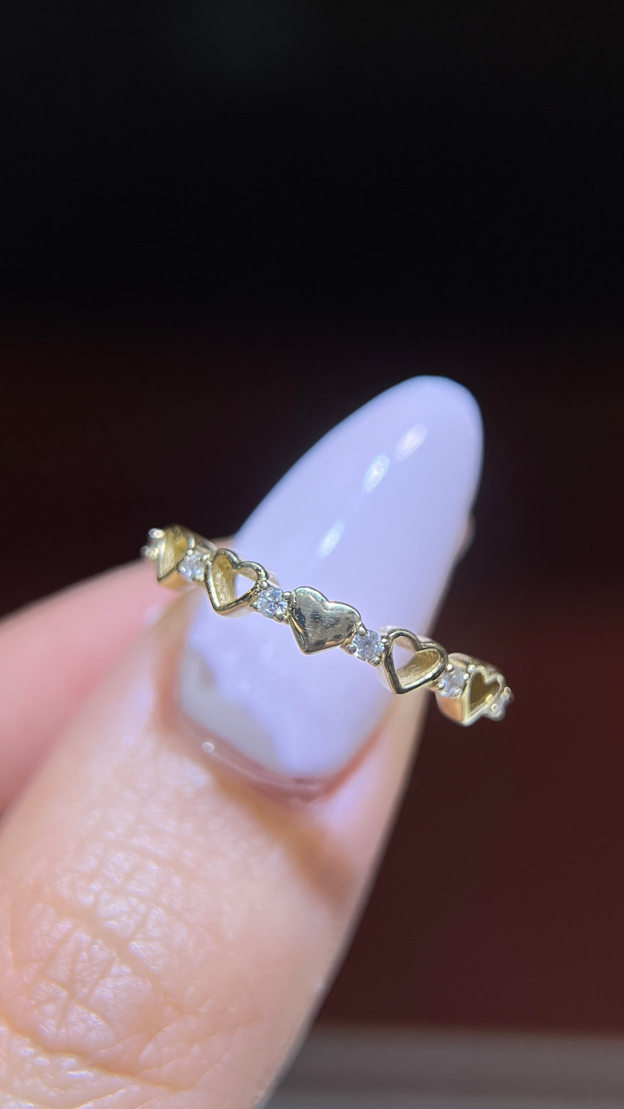 0.10ct Queen of Hearts Diamond Band 14K Gold Ban091