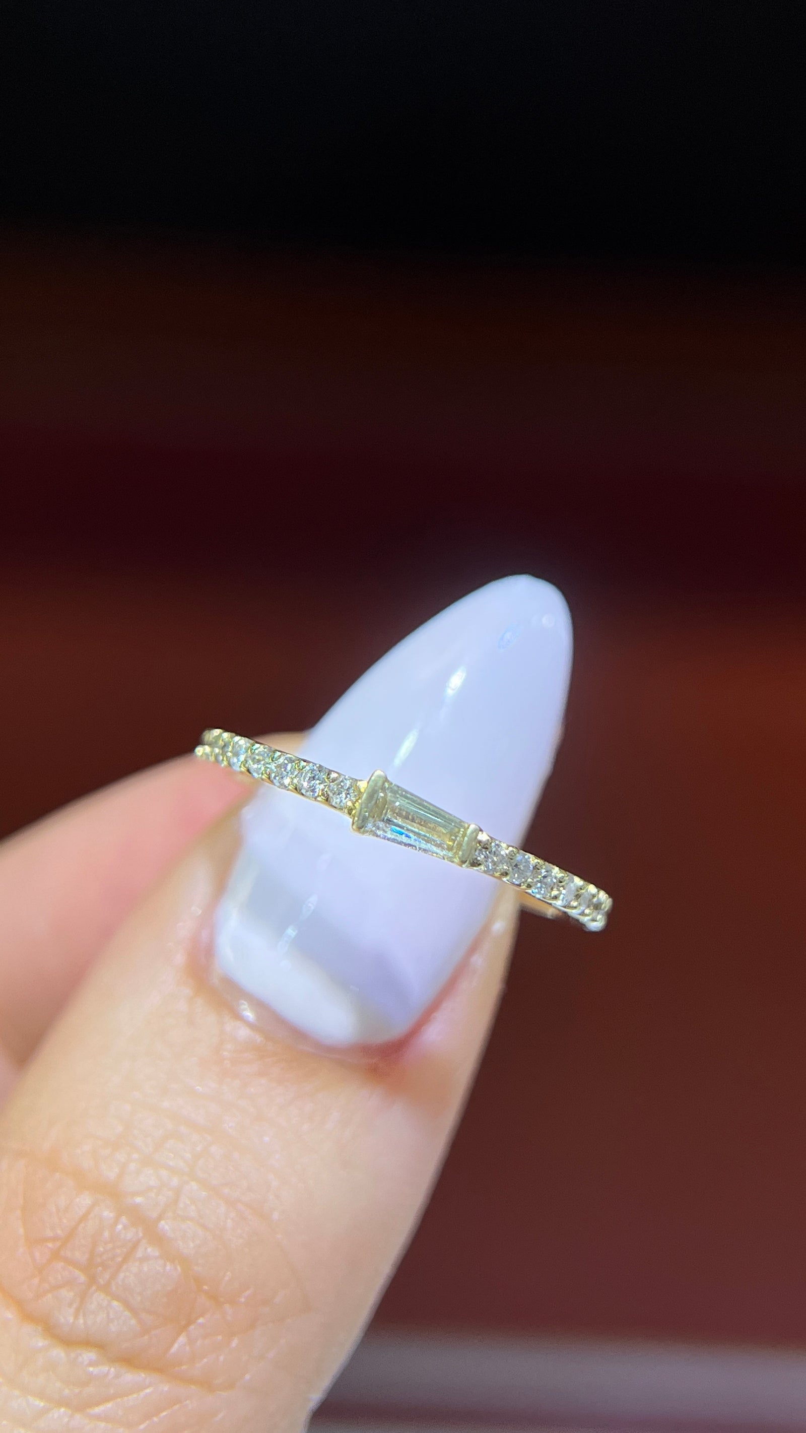 0.23ct East-West Tapered Baguette Diamond Band 14K Gold BAN218