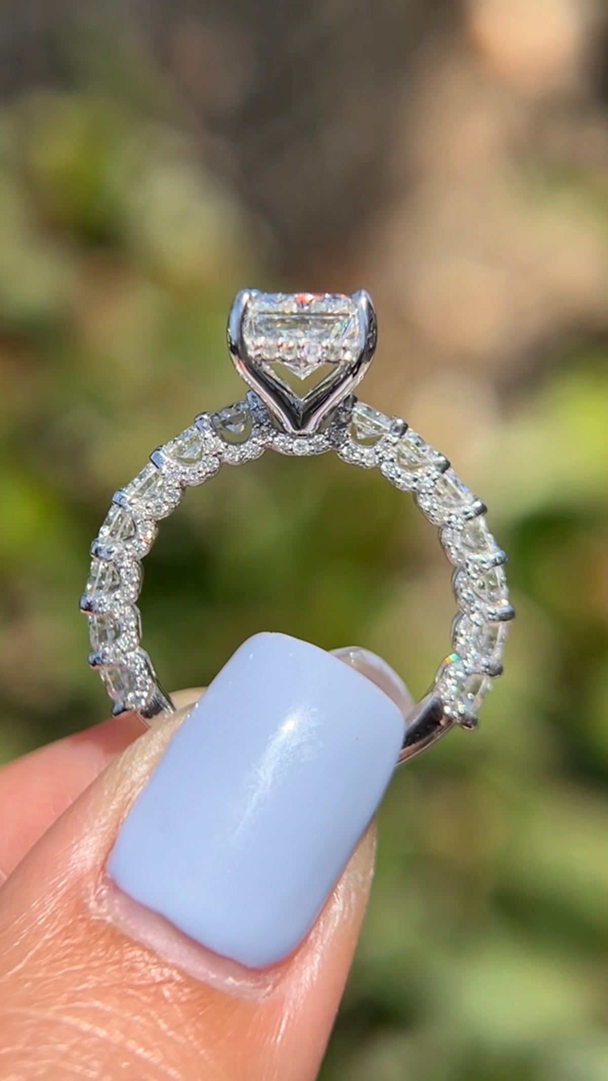 Christi 3.38ct F-VS1 Radiant Cut Lab Grown Diamond Engagement Ring 14K Gold