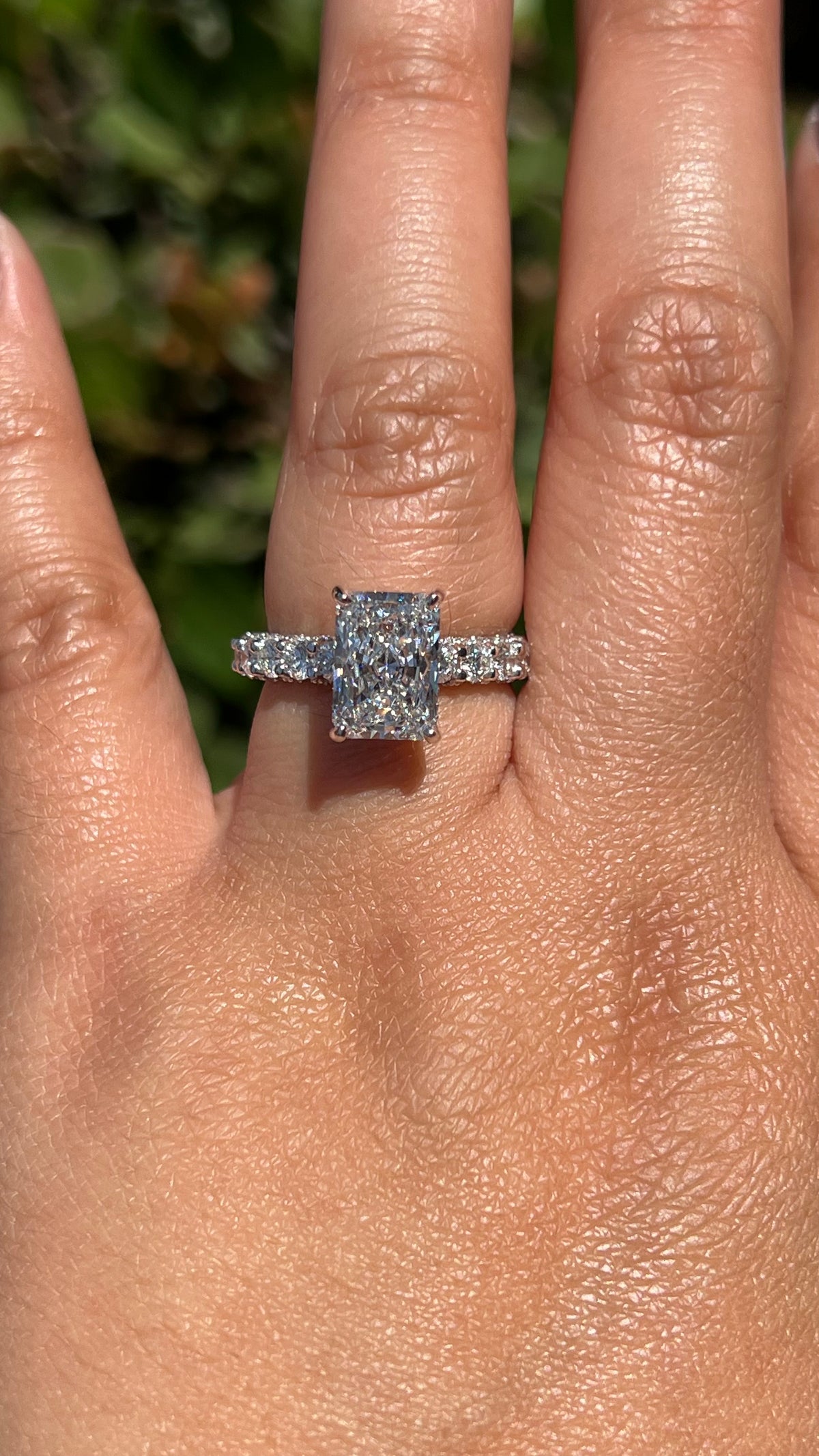 Christi 3.38ct F-VS1 Radiant Cut Lab Grown Diamond Engagement Ring 14K Gold