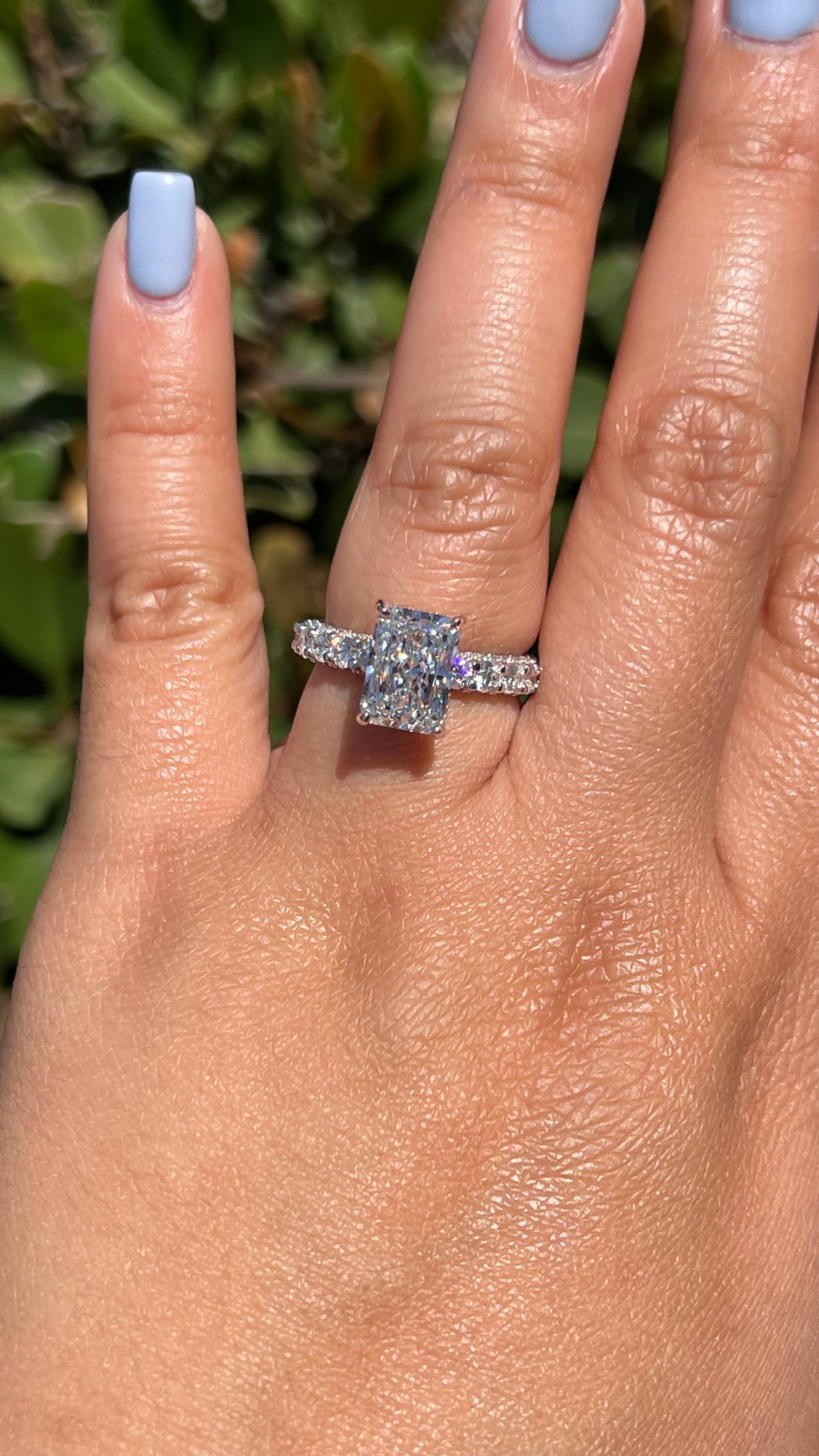 Christi 3.38ct F-VS1 Radiant Cut Lab Grown Diamond Engagement Ring 14K Gold