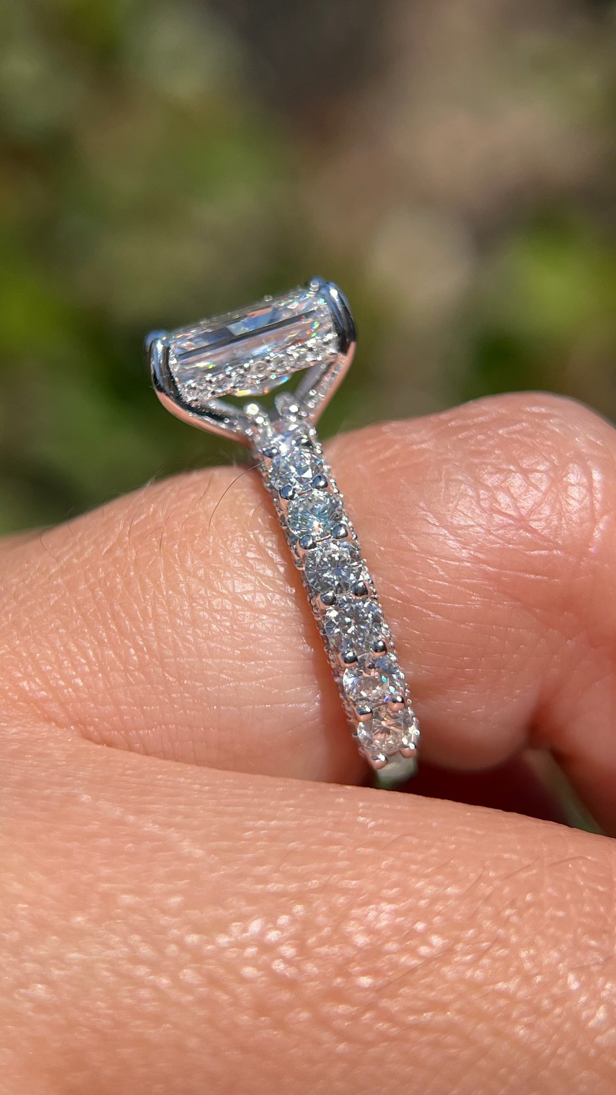 Christi 3.38ct F-VS1 Radiant Cut Lab Grown Diamond Engagement Ring 14K Gold