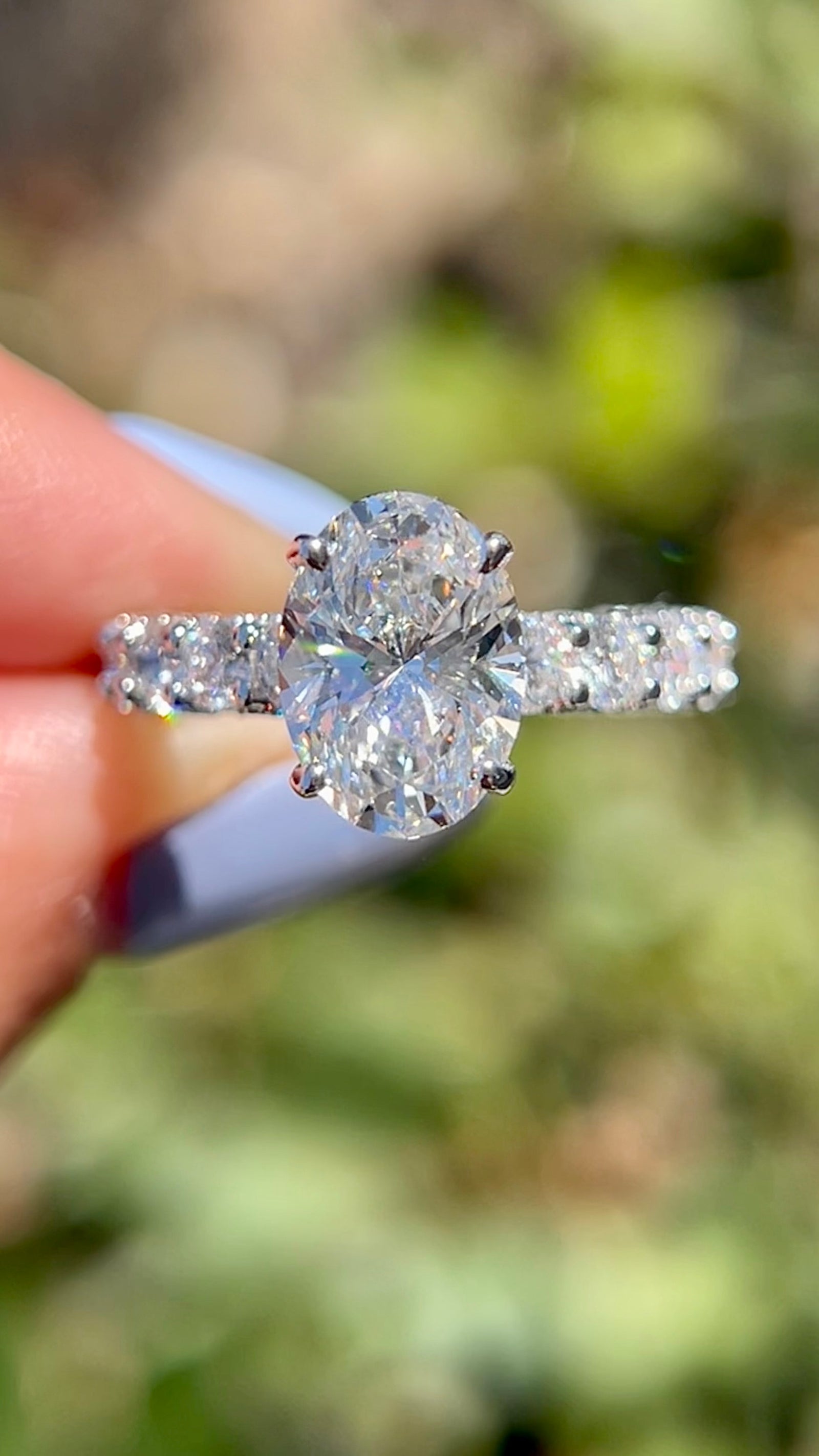 Christi 3.26ct E-VS1 Oval Cut Lab Grown Diamond Engagement Ring 14K Gold