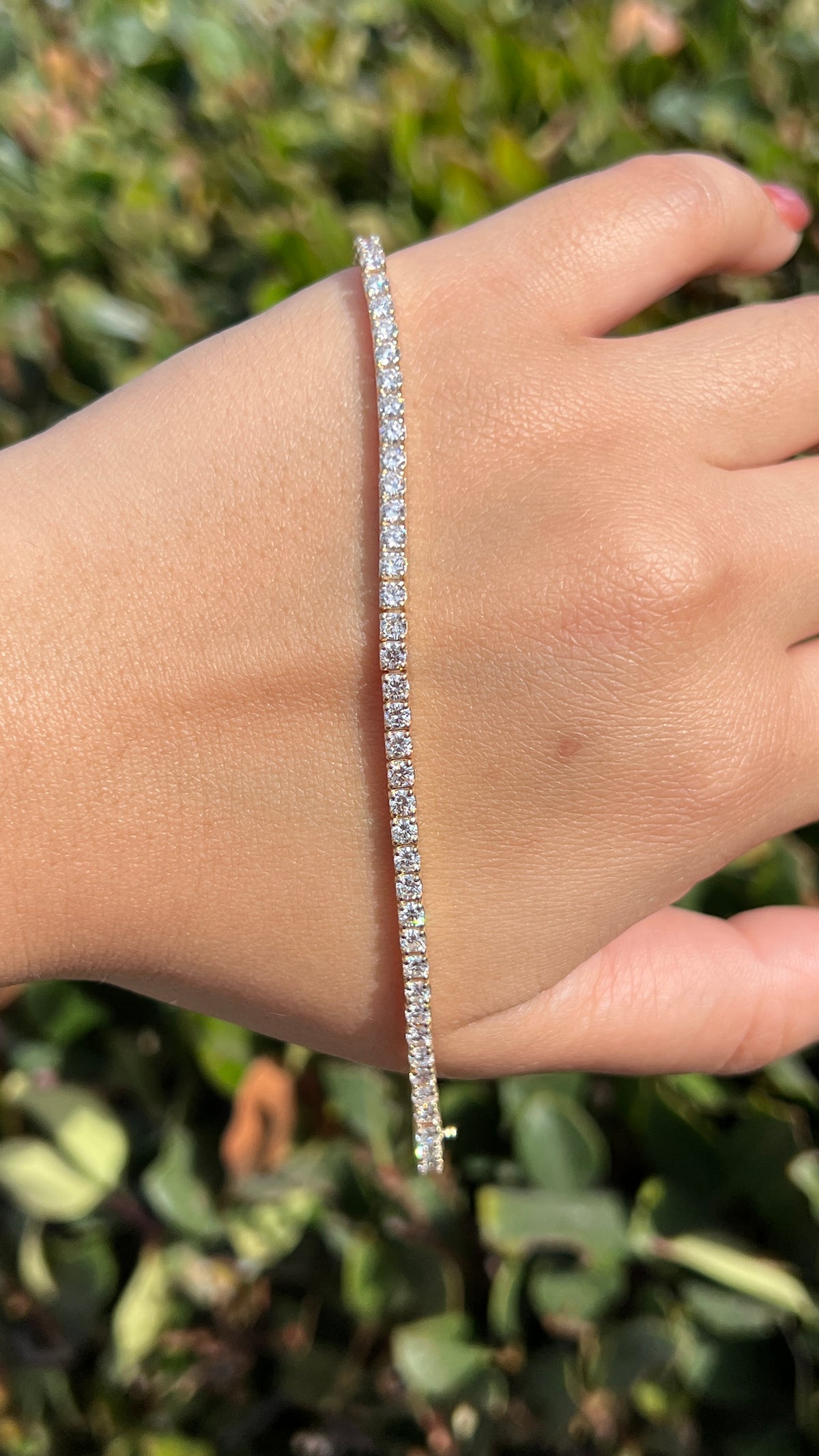 2.6mm Diamond Tennis Bracelet 14K Solid Gold DFB015