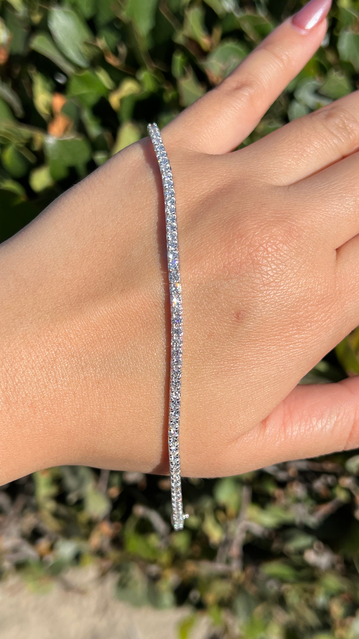 2.3mm Diamond Tennis Bracelet 14K Solid Gold DFB016