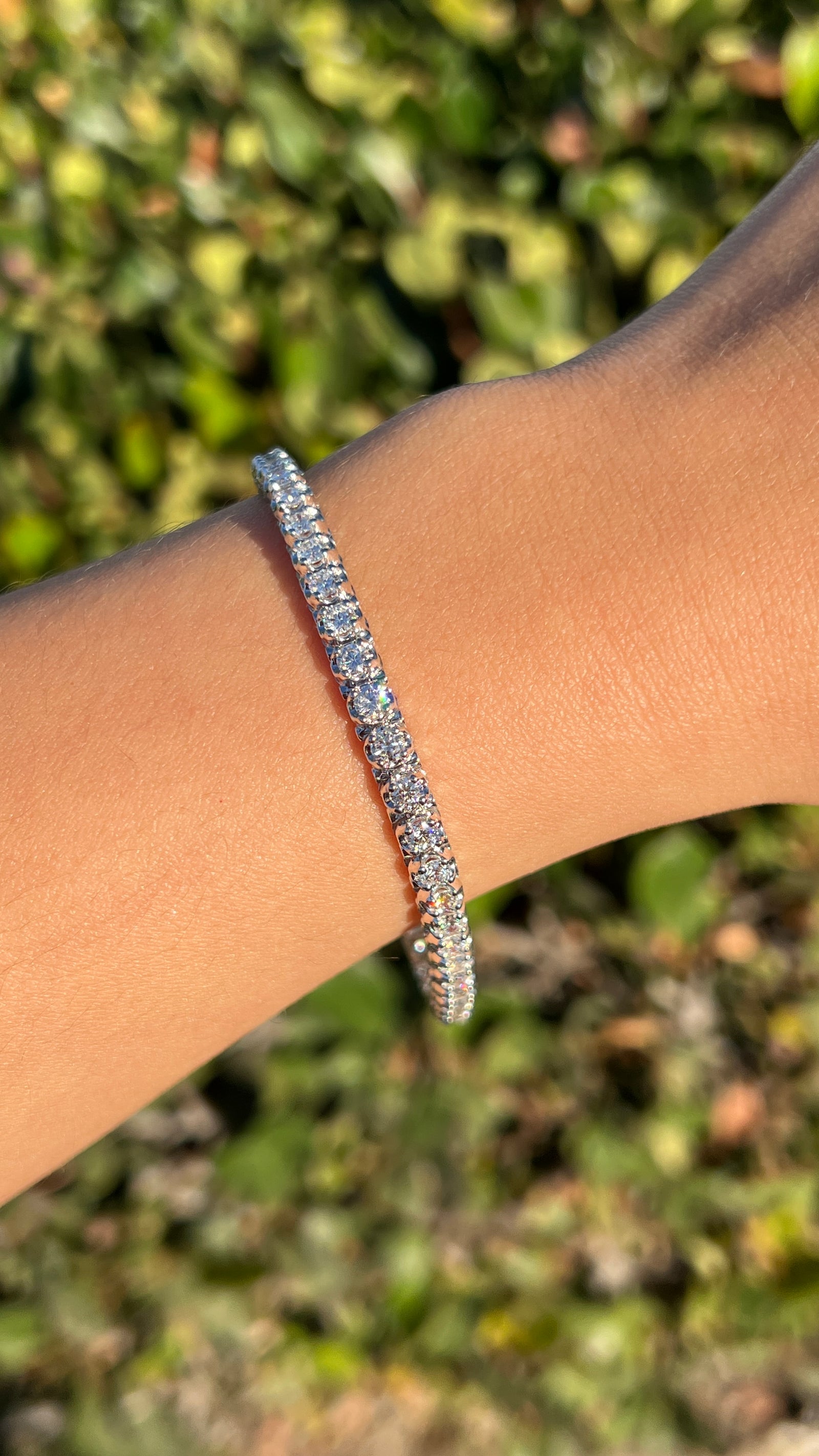 2.9mm Diamond Tennis Bracelet 14K Solid Gold DFB019