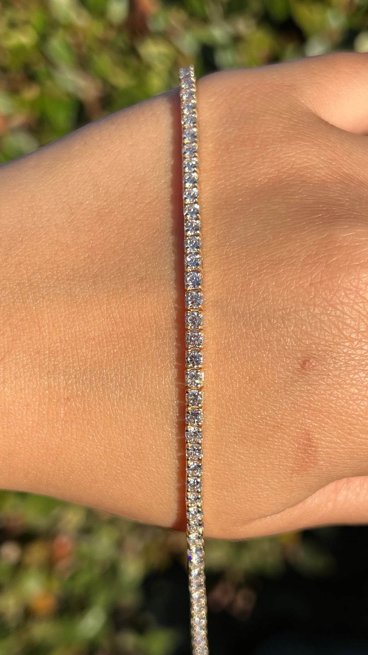 2.6mm Diamond Tennis Bracelet 14K Solid Gold DFB021